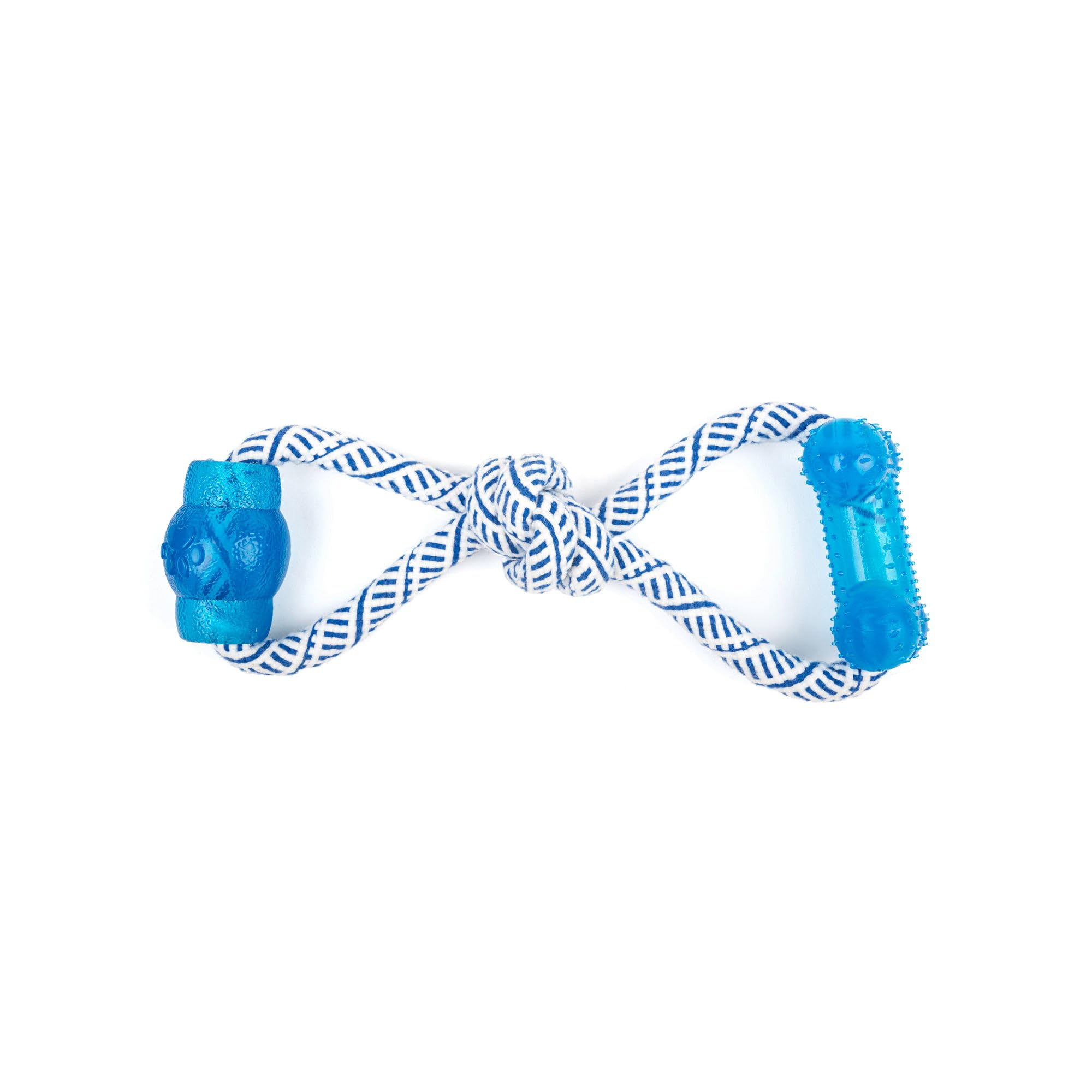 Tlc Bone & Candy Rope Dog Toy  Navy & White | Durable Chew & Tug Rope Toy For Dogs | Strong Cotton Blend For Healthy Play, Dent
