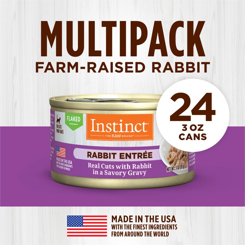 Instinct Flaked Rabbit Entr  e Wet Cat Food 3 oz. Can