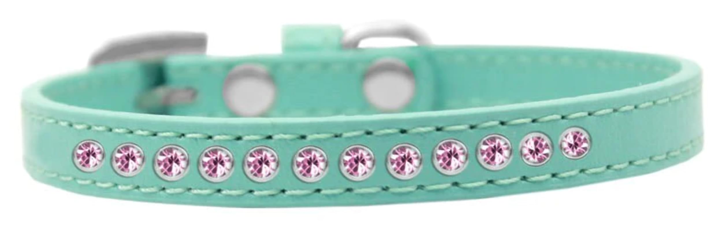 Dog, Puppy & Pet Fashion Collar, "Light Pink Crystal Rimsets" Lavender 16
