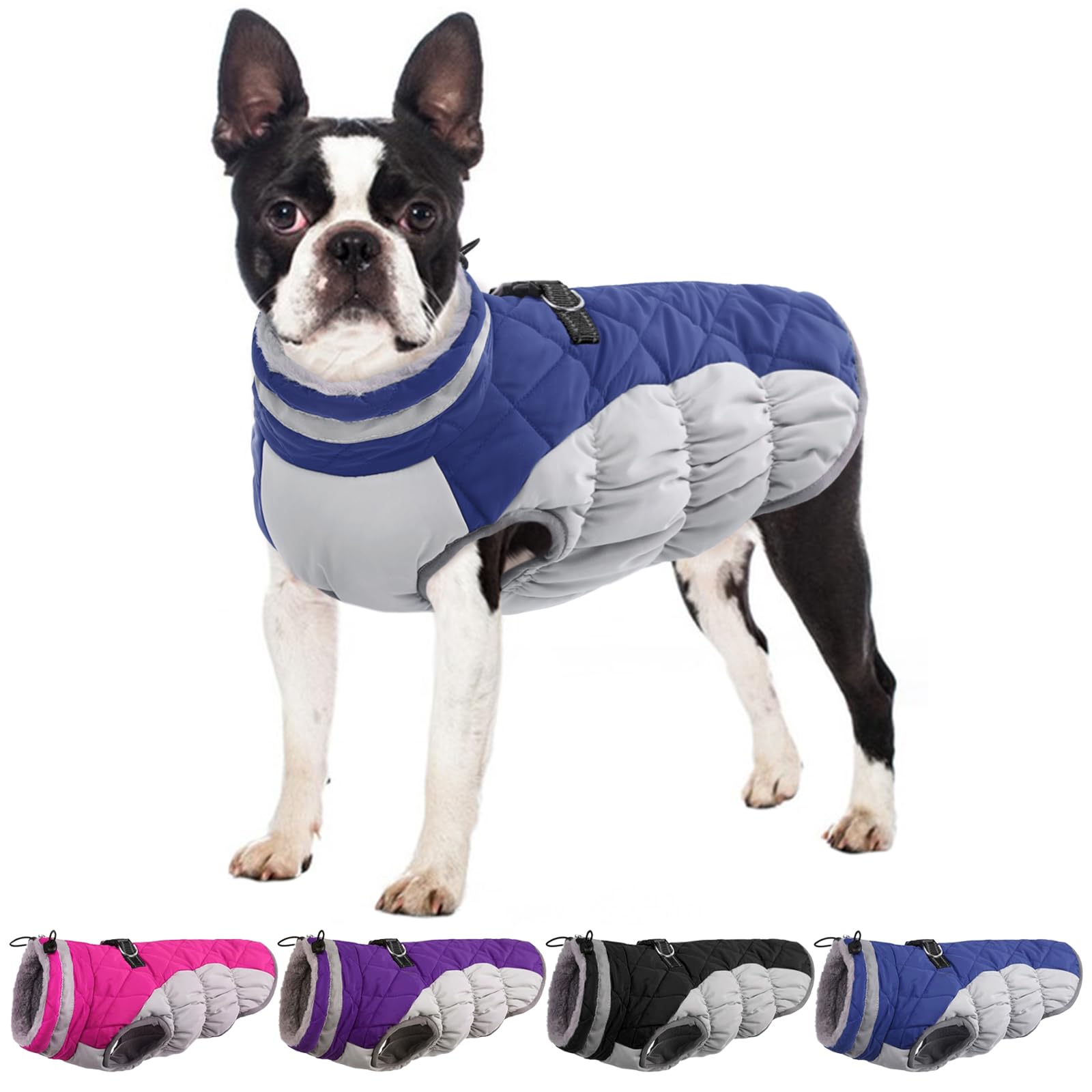 Ouobob Dog Jackets For Medium Dogs,Medium Dog Coat,Warm Pet Winter Coat Zip Up Back,Waterproof Dogs Jacket With D-Ring,Pet Cold 