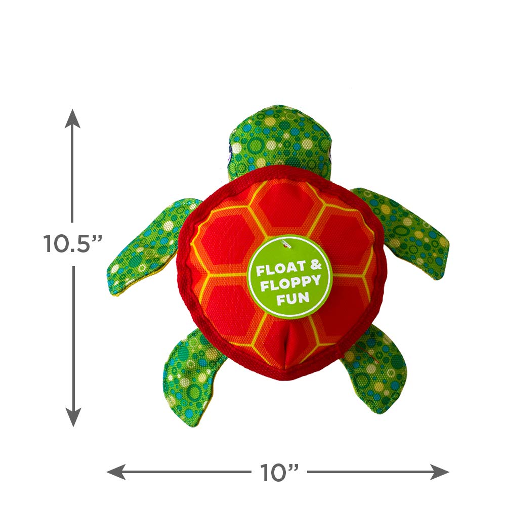 Outward Hound Floatiez Turtle Interactive Dog Toy, Medium, Green Nylon, Model 67876