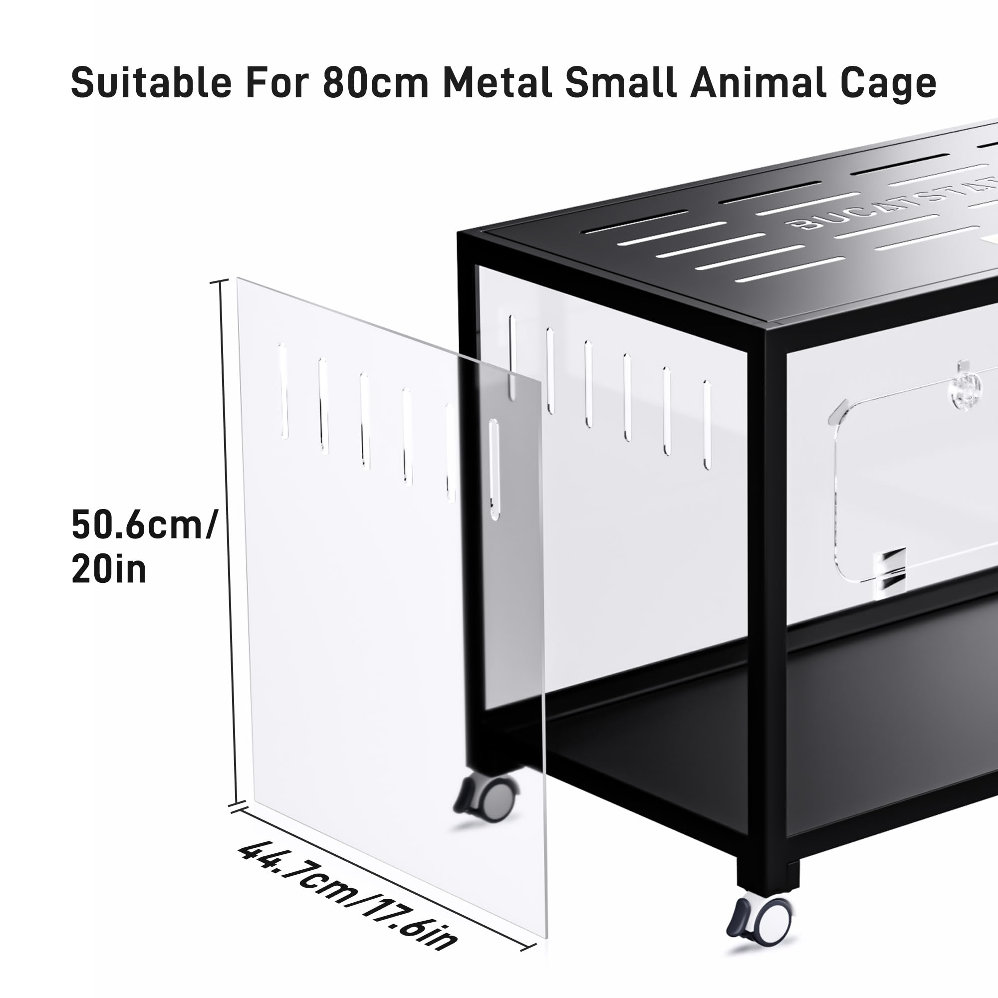 BUCATSTATE Hamster Cage Side Panel - Clear Metal 31"L for 2.0-47.8 Gallon Cages