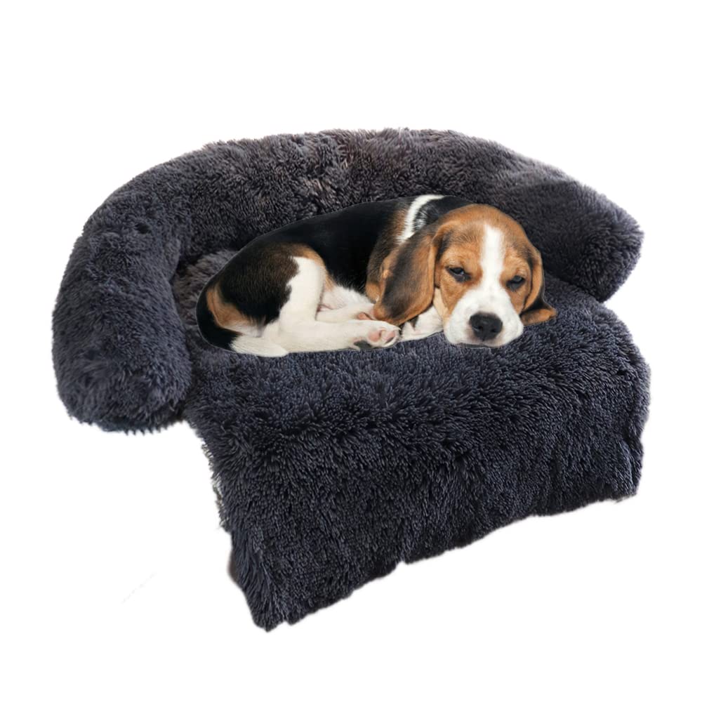 Calming Dog Bed Fluffy Plush Dog Mat For Furniture Protector With Removable Washable Cover For Large Medium Small Dogs And Cats 