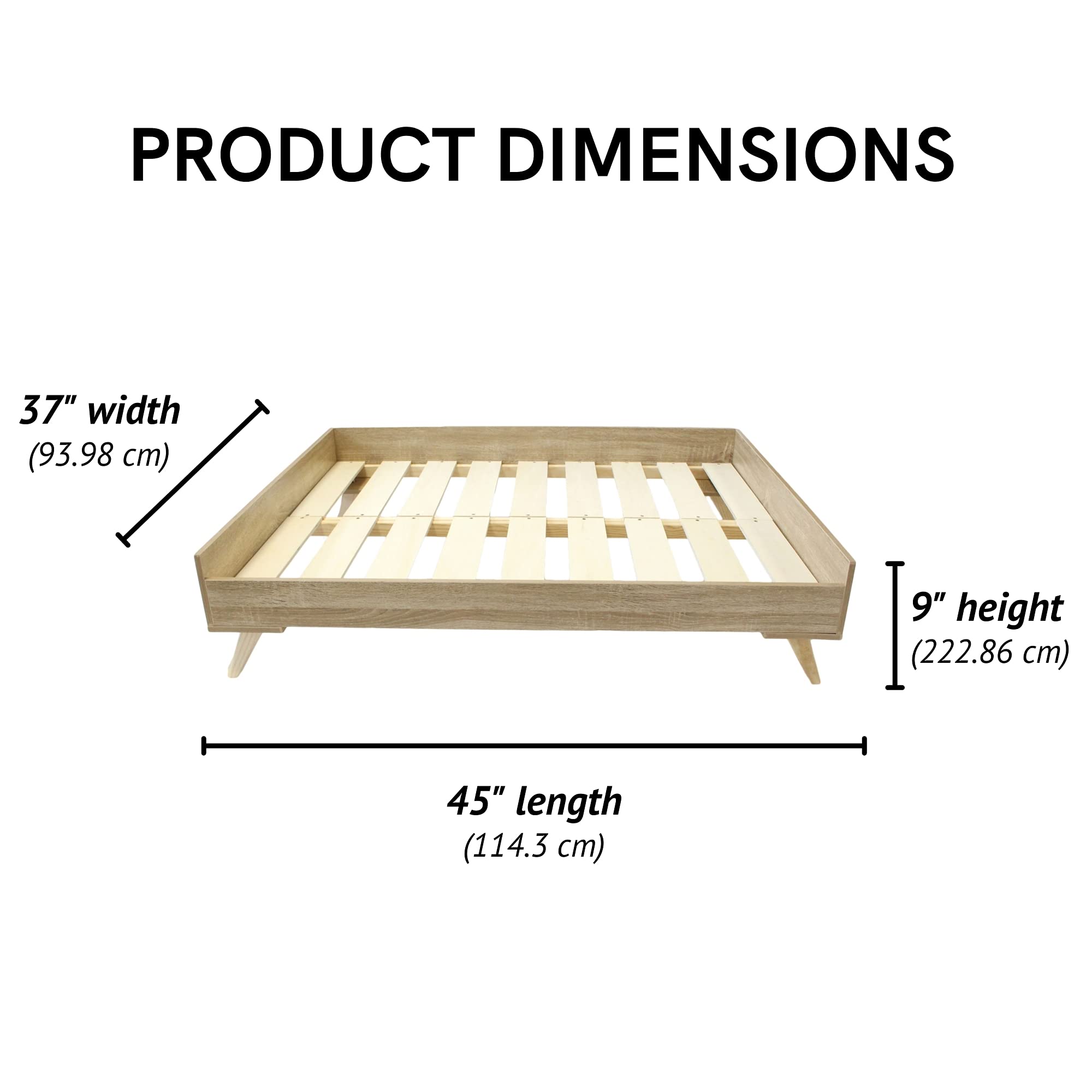 Midlee Raised Wooden Dog Bed Frame - Large Off-White Wood Design
