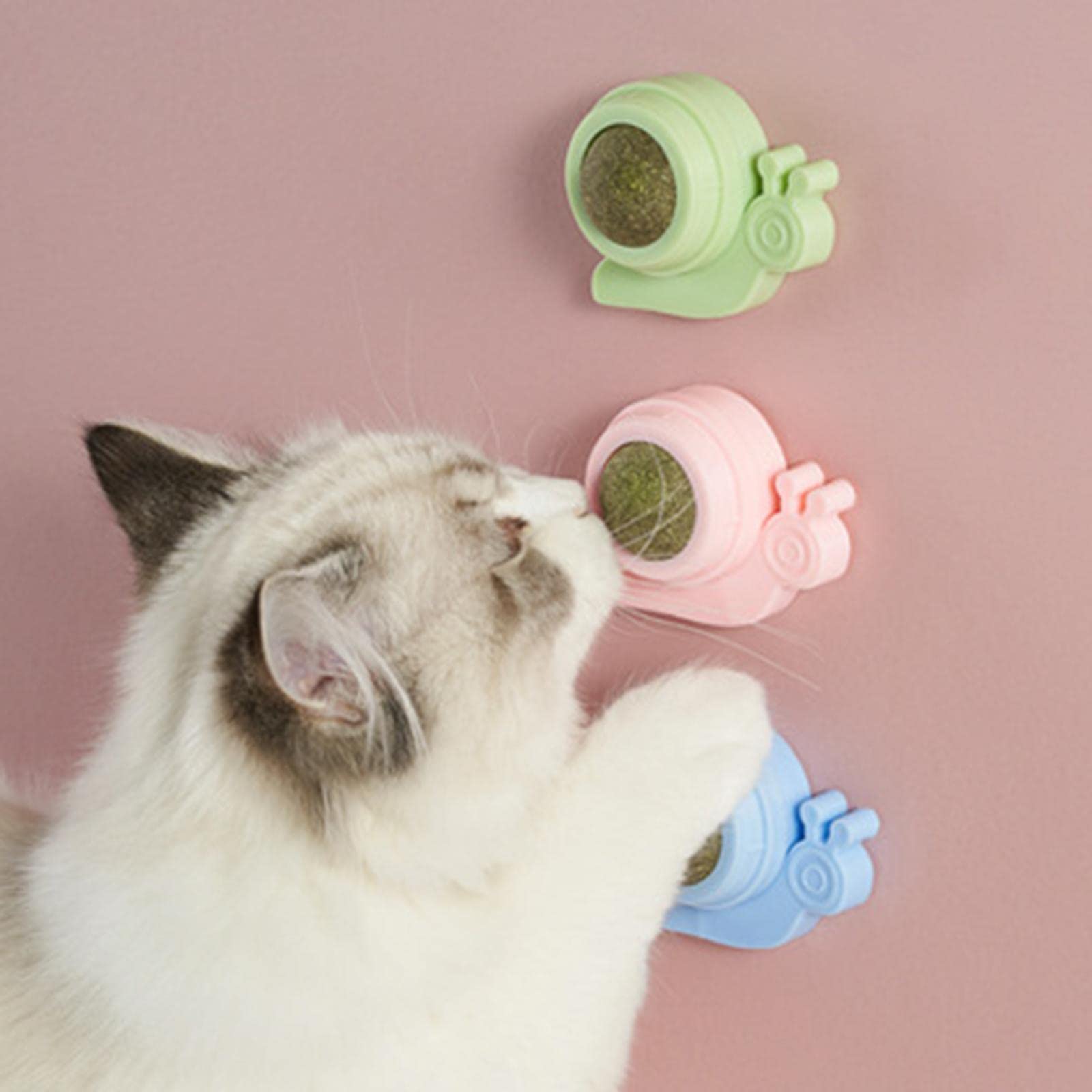 Myaddiction Rotating Catnip Ball Toy Cats Chew Toy Grinding Teeth For Pet Supplies Blue