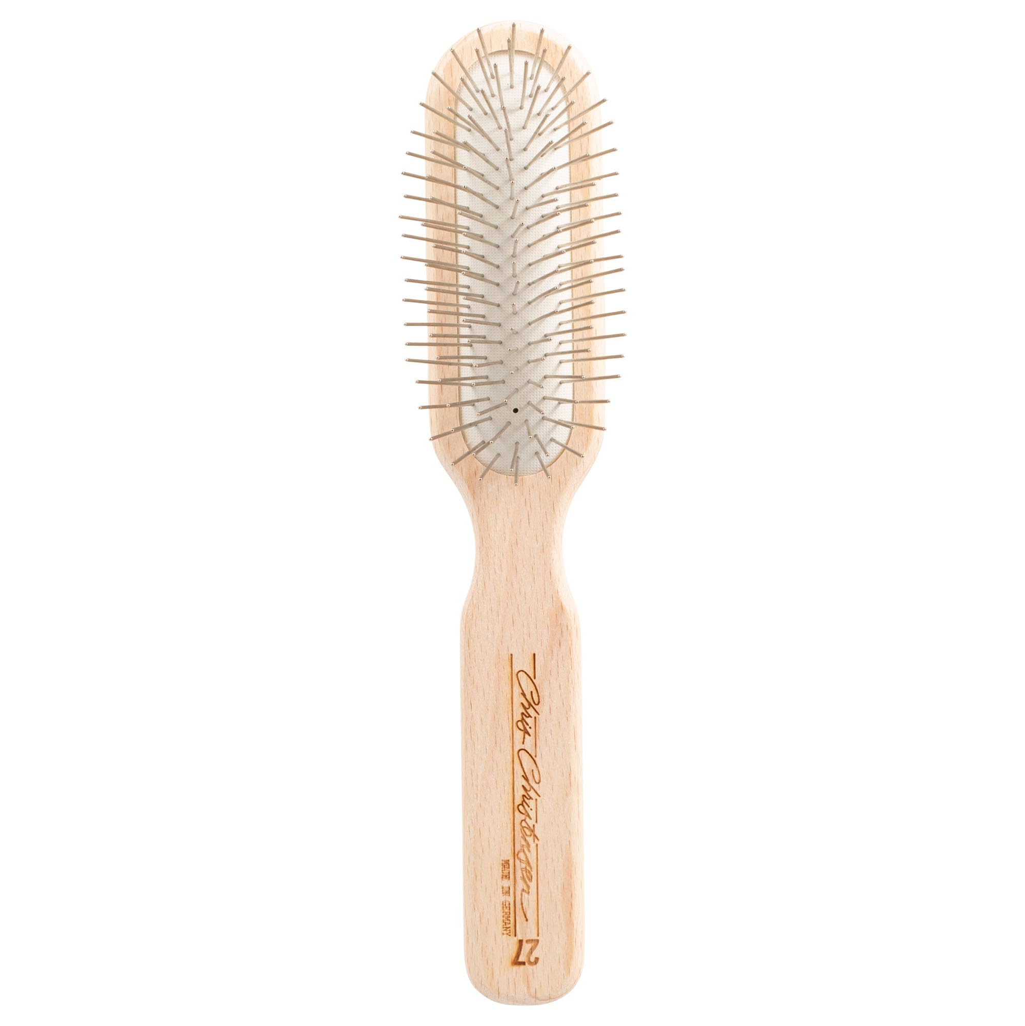 Chris Christensen 27 mm Oblong Pin Dog Brush, Original Series, Groom Like a Professional, Stainless Steel Pins, Lightweight Beec