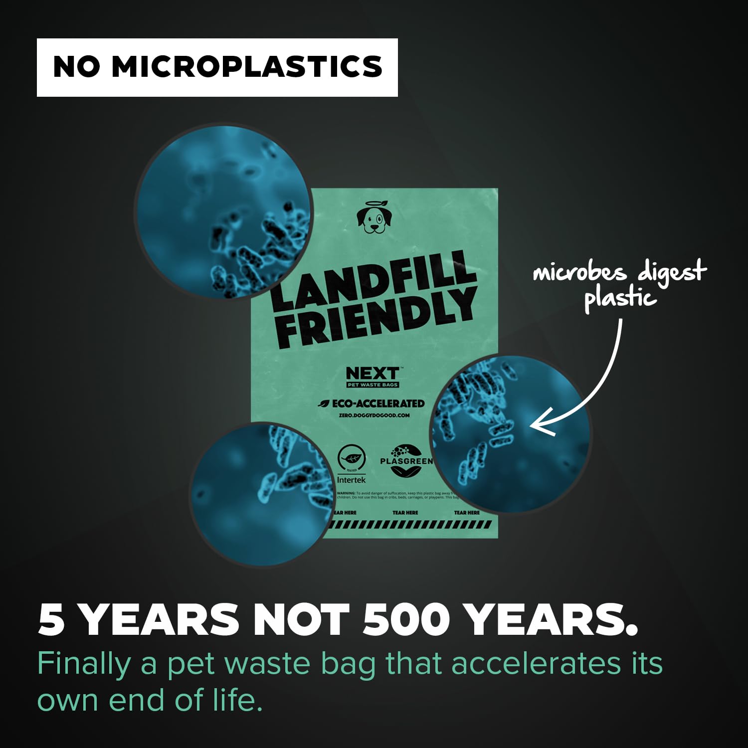 Doggy Do Good Next Pet Waste Bags, Landfill Friendly Recycled Plastic Unscented Dog Poop Bags, Leakproof, Strong, Thick Poop Bags For Dogs, Earth Friendly Poop Bags, 120 Count