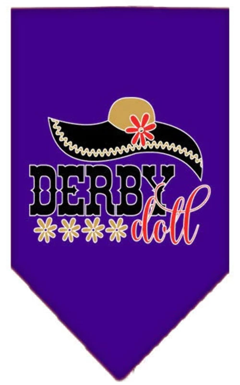 Mirage Pet Product Derby Doll Screen Print Bandana Black Large