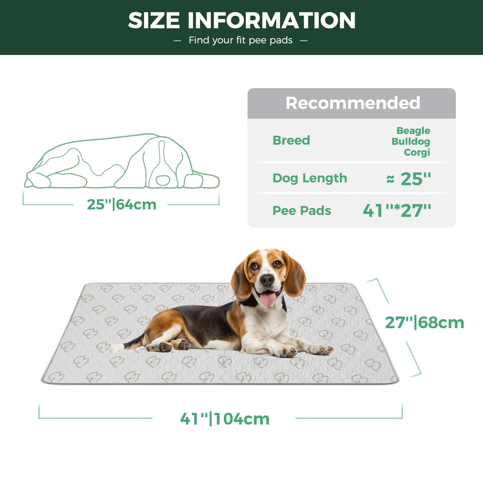 Fxw Washable Pee Pads For Dogs, Puppy Pads With Super Absorbent, Specifically Designed For 42Inch Cages, Rectangle, 41'' X 27'',