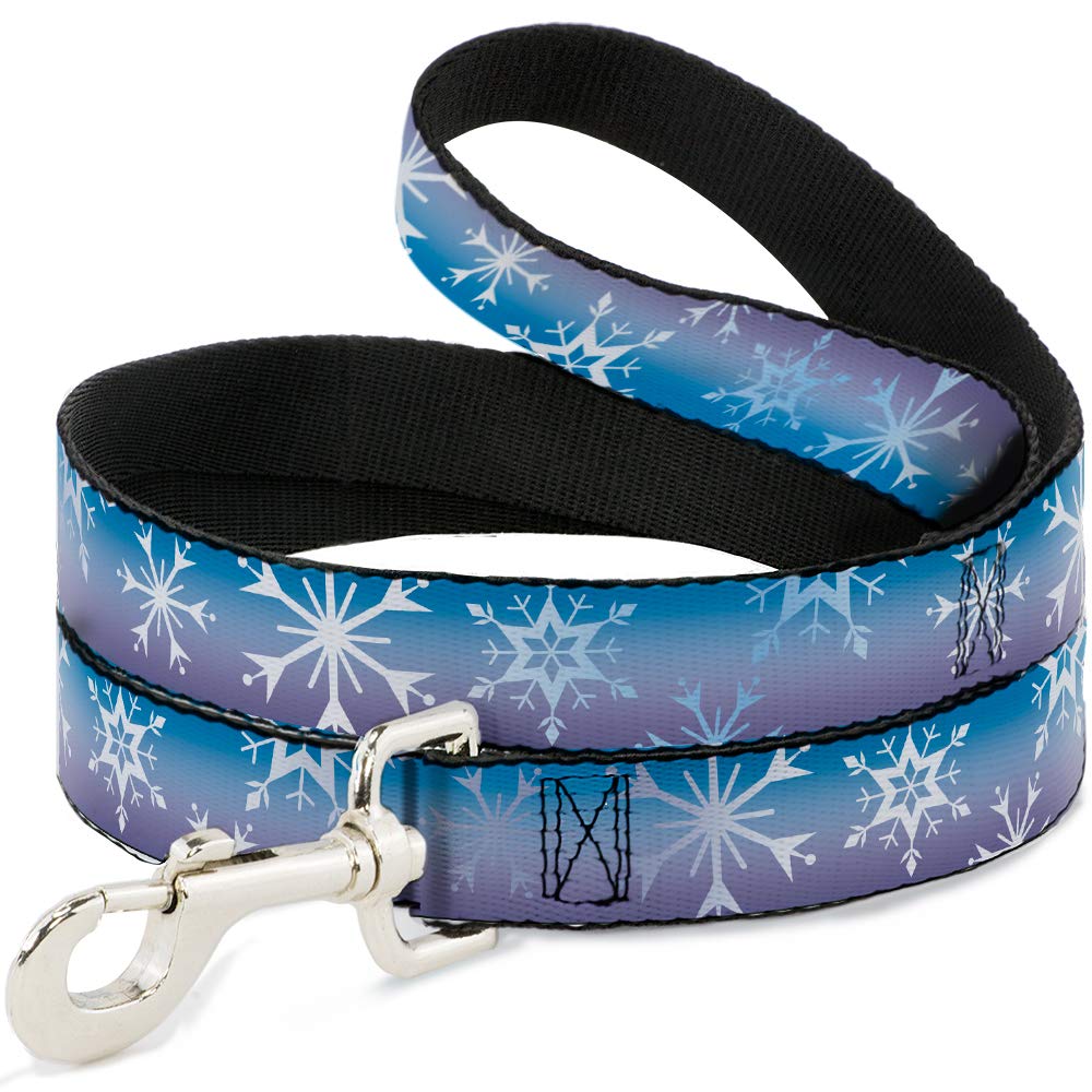 Buckle-Down Disney Pet Leash, Dog Leash, Frozen 2 Snowflakes Blues Purples White, 4 Feet Long 0.5 Inch Wide