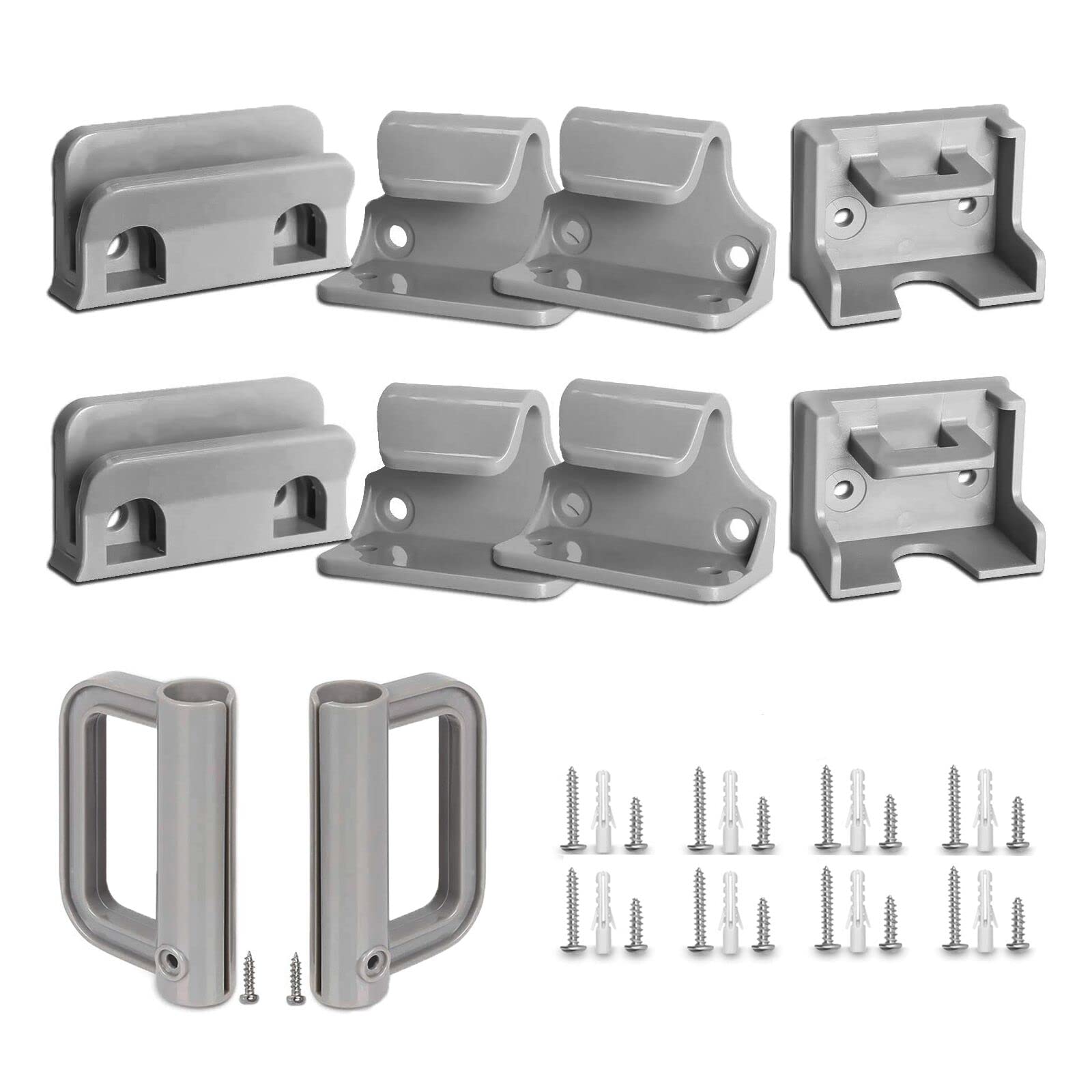 Grenfu Retractable Baby Gate Replacement Parts Kit Grey Pet Gate Full Set Wall Mounting Hardware With Brackets Anchors And Screws