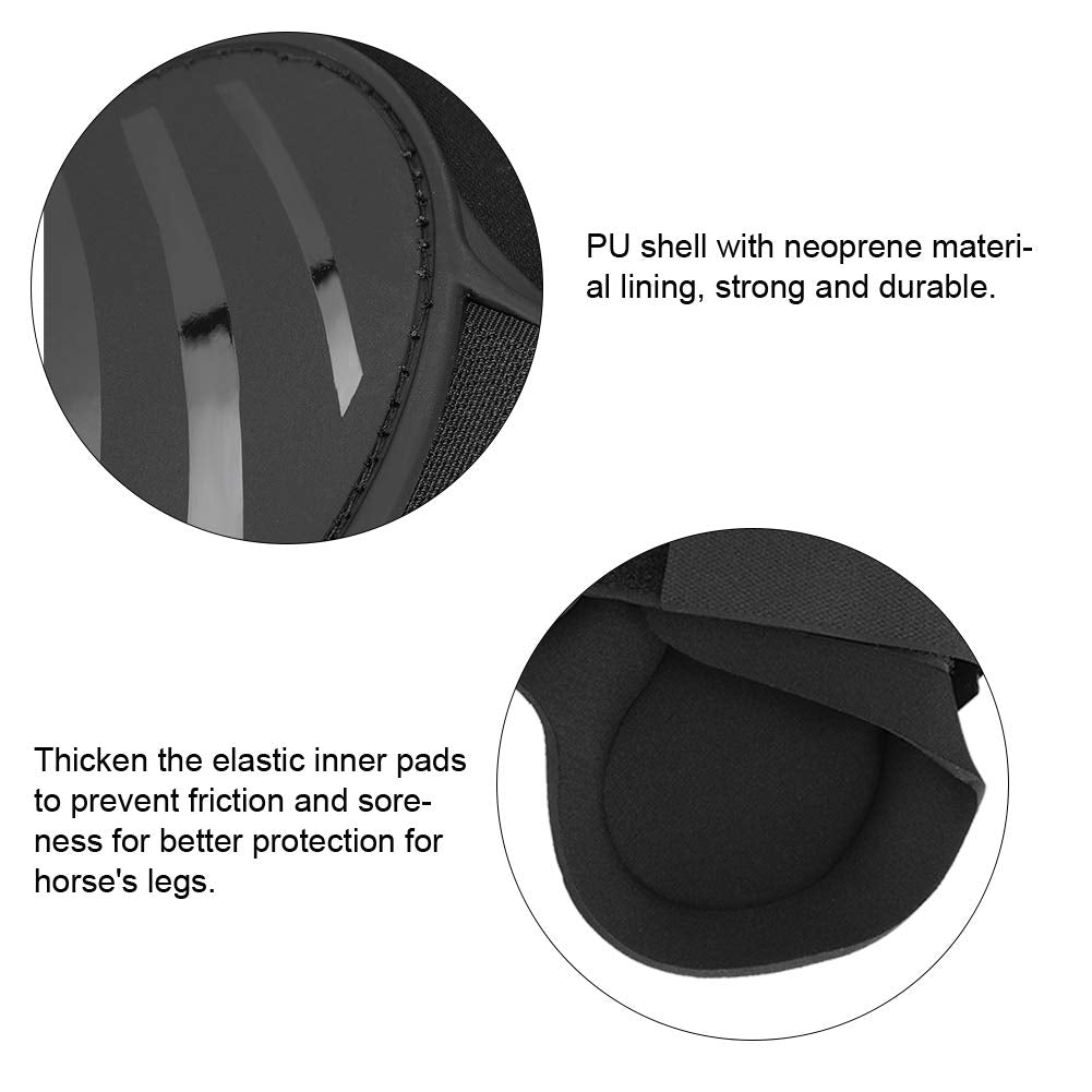 Zerodis Horse Leg Guard, 2 Pair Pu Shell Horse Front Back Leg Guard Boot Wrap Protective Boots Horse Fly Leg Guards Set During J