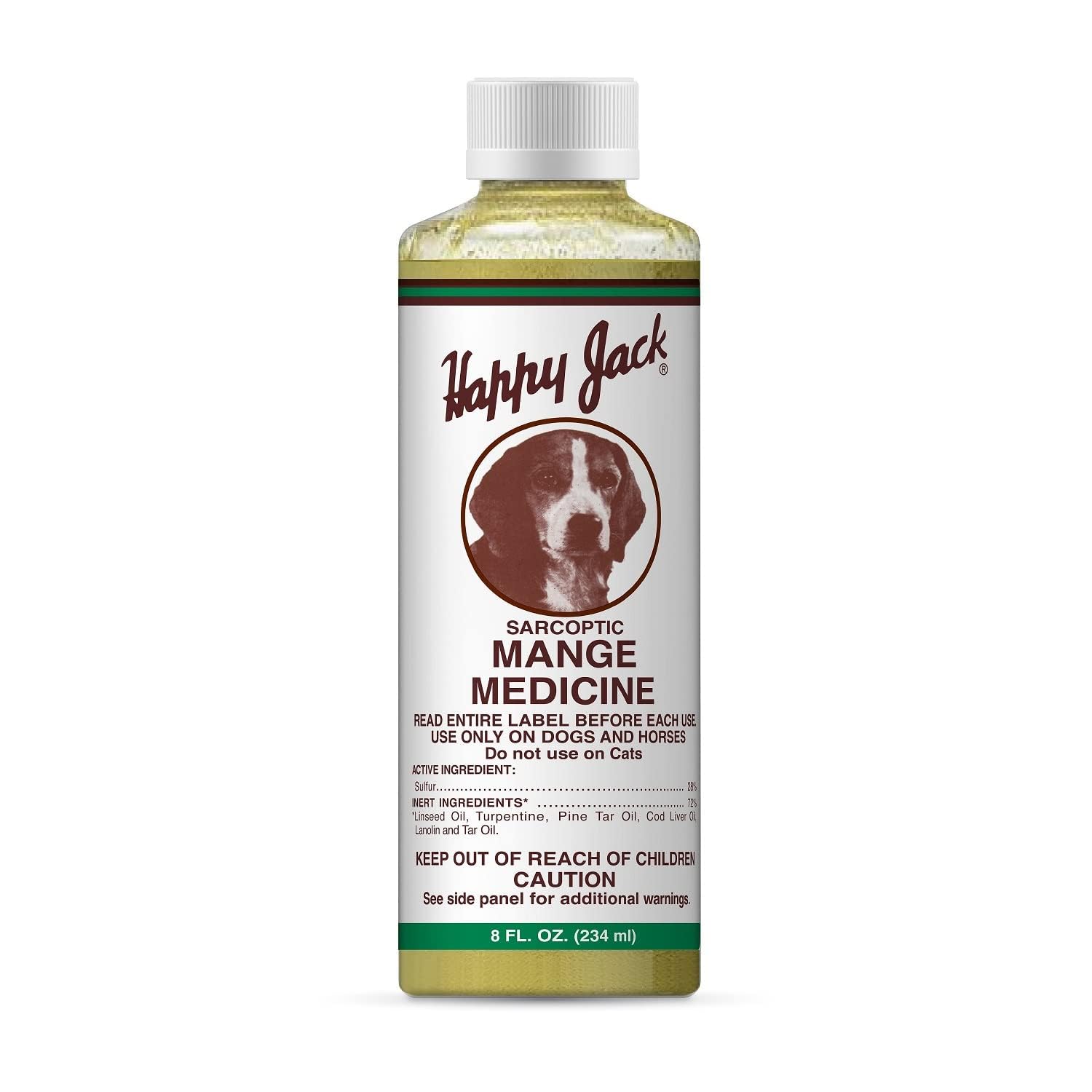 Happy Jack Mange Medicine & Mange Treatment for Dogs & Horses - Brings Relief to Severe Mange, 8oz