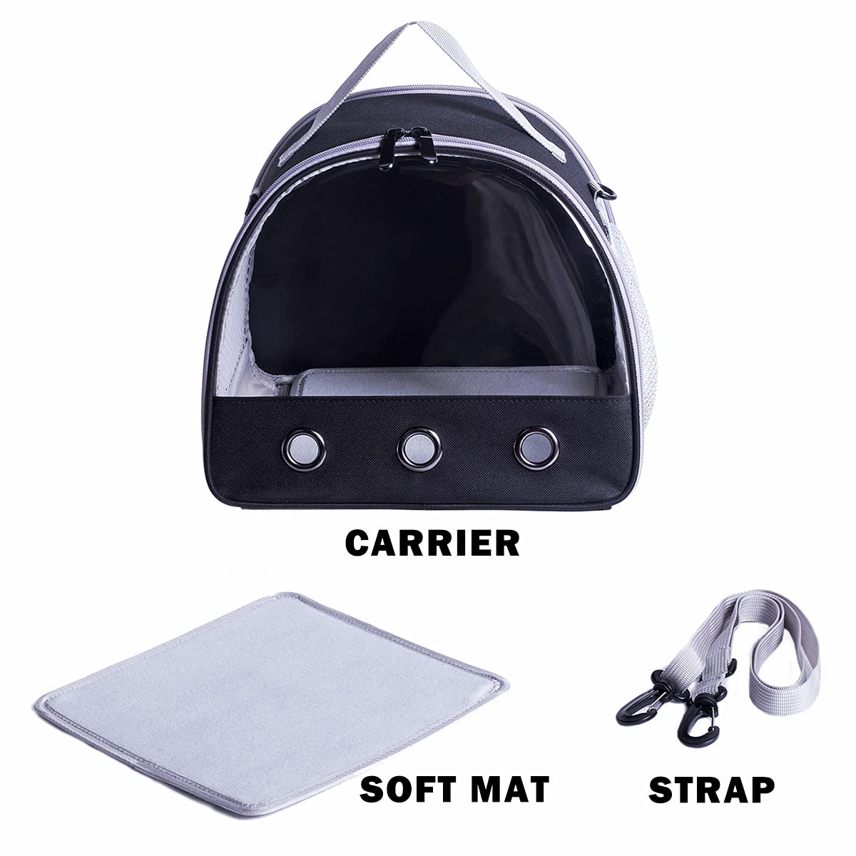 Guinea Pig Carrier Backpack, Clear Bubble Window Backpack For Guinea Pig, Bunny Rat Bird (Black, Carrier)