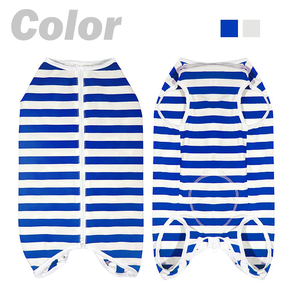 Dog’S Recovery Suit Post Surgery Shirt For Female Male Dog, E-Collar Alternative Wound Protective Clothes (Blue White-5Xl)
