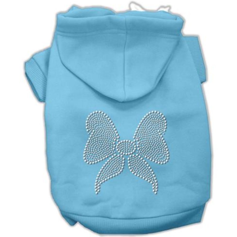 Mirage Pet Products 20-Inch Rhinestone Bow Hoodies, 3X-Large, Baby Blue
