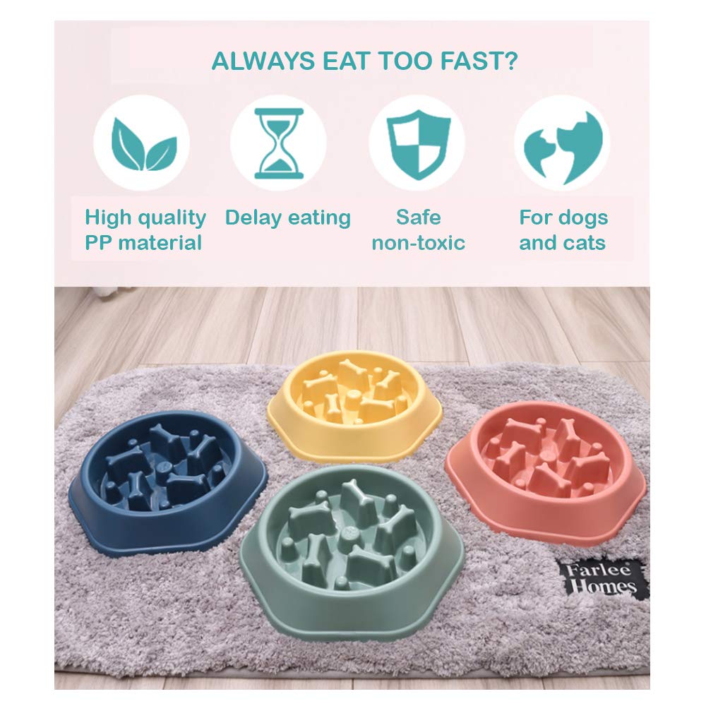CAISHOW Slow Feeder Dog Bowl Anti Gulping Healthy Eating Interactive Bloat Stop Fun Alternative Non Slip Dog Slow Food Feeding P
