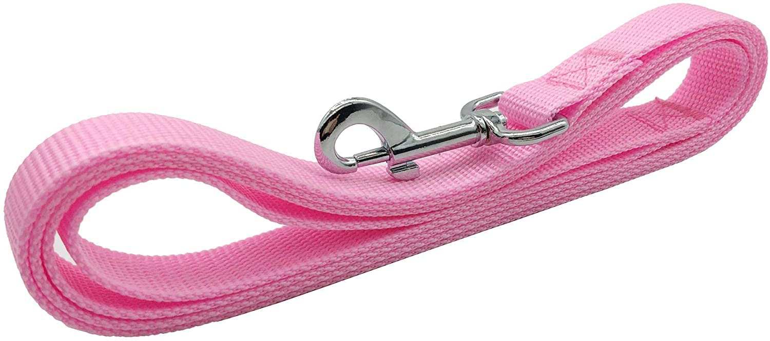 Taian 4Ft/5Ft/6Ft Strong Dog Leash, Nylon Dog Leashes For Small Medium Large Dogs (Pink, 1 In X 10 Ft)