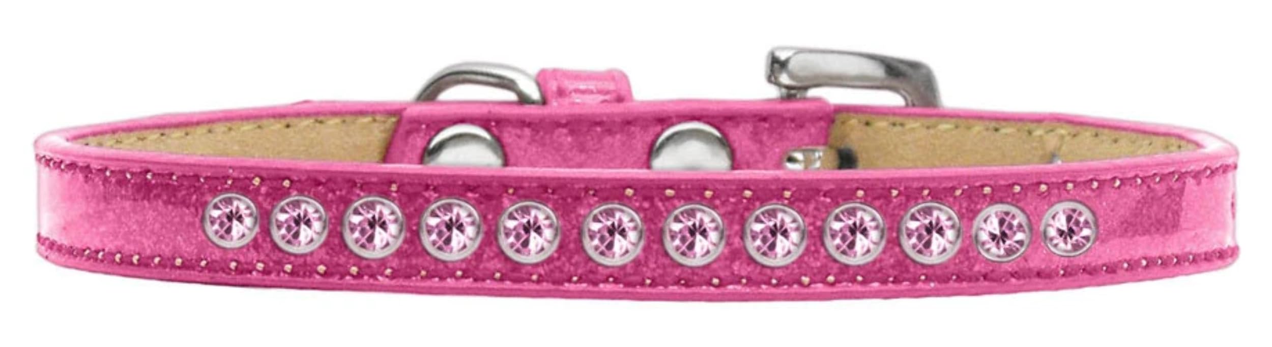 Dog, Puppy and Pet Ice Cream Collar, Pearl & Light Pink Crystal Rimsets Gold 8