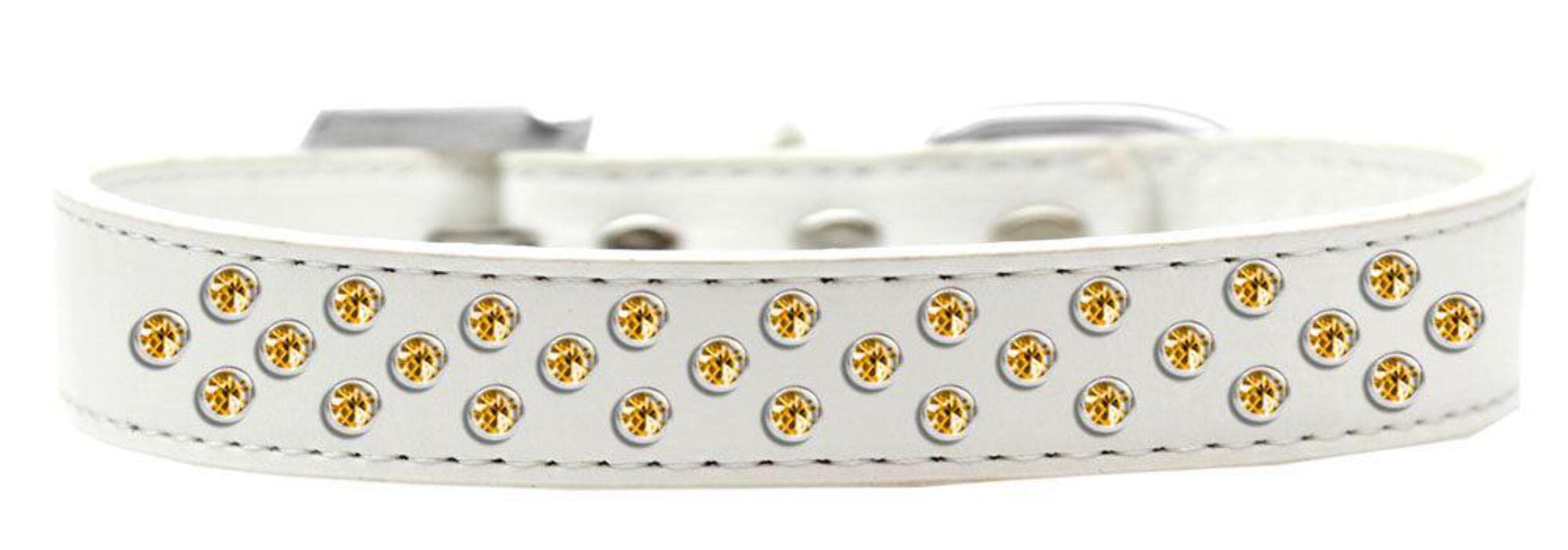 Mirage Pet Products Sprinkles Dog Collar with Yellow Crystals, Size 12, Black
