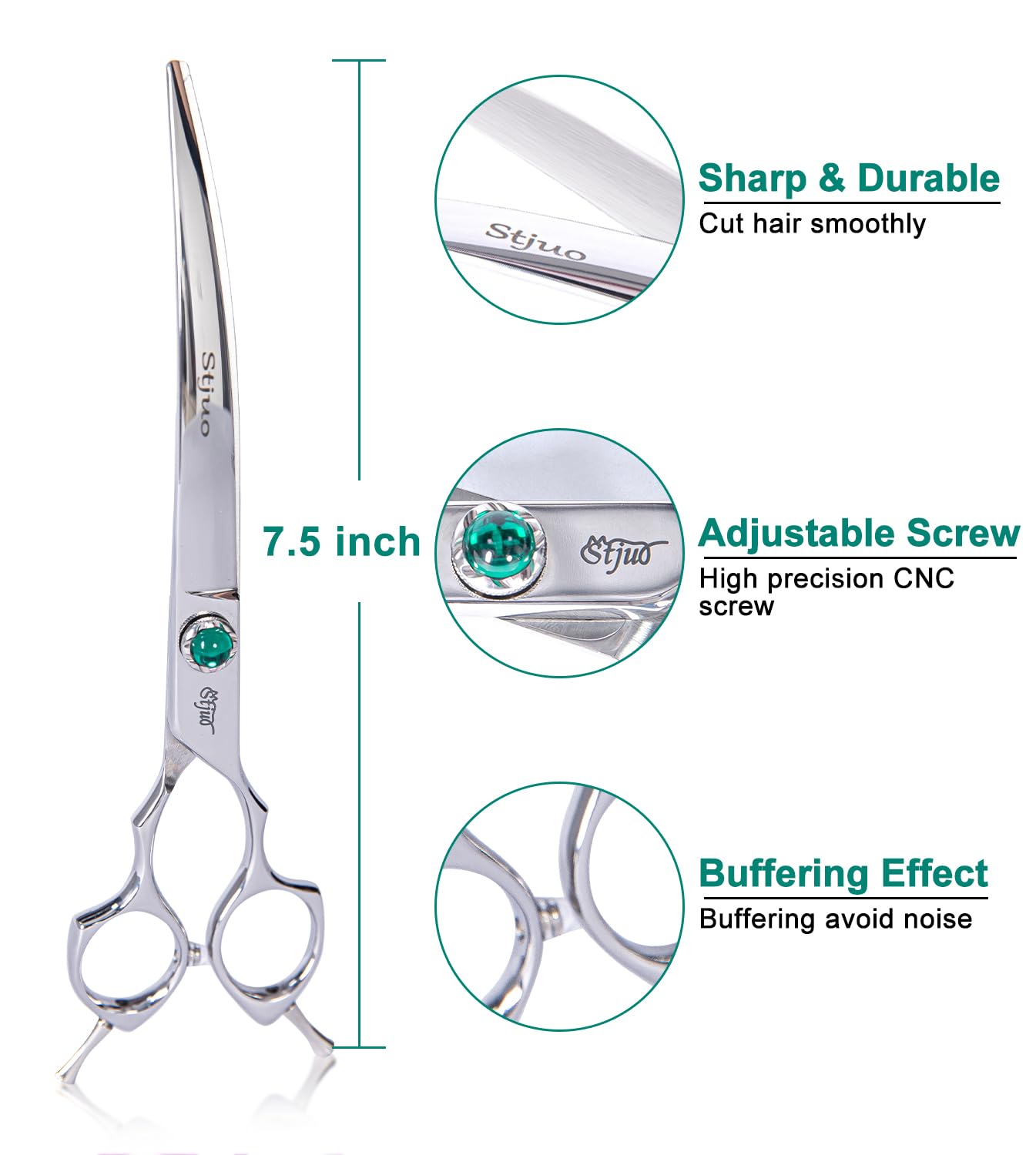 Stjuo Dog Grooming Curved Scissors 7 Inch Professional Pet Shears Made Of Japanese Advanced Stainless Steel Professional Groomin