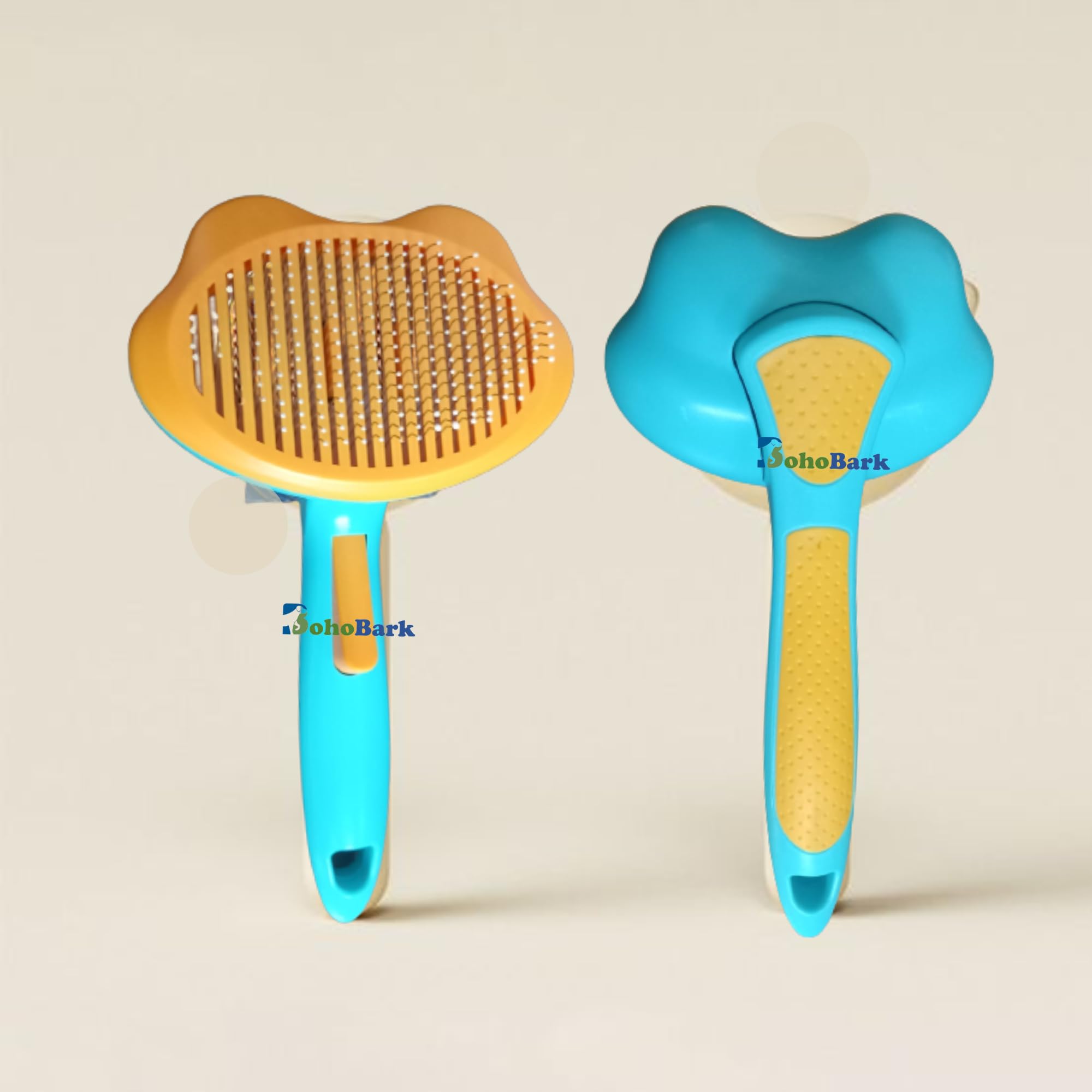 Bohobark Best Grooming Slicker Brush For Dogs Cats Puppy | Pet Hair Deshedding Comb With PainFree Bristles | Tangles, Loose & M