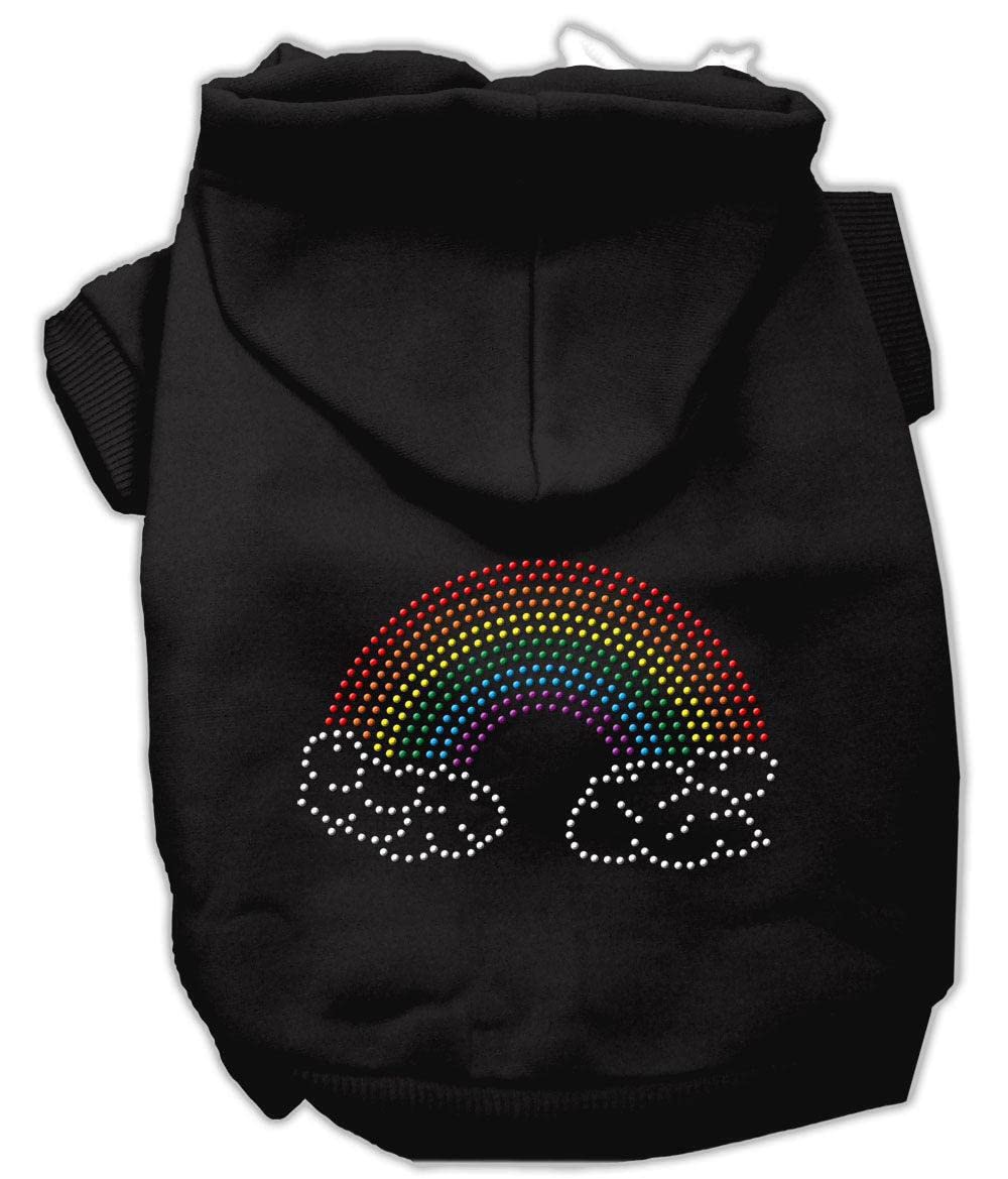 Pet, Dog & Cat Hoodie Rhinestone, "Rainbow" Red XS (0-3 lbs.)