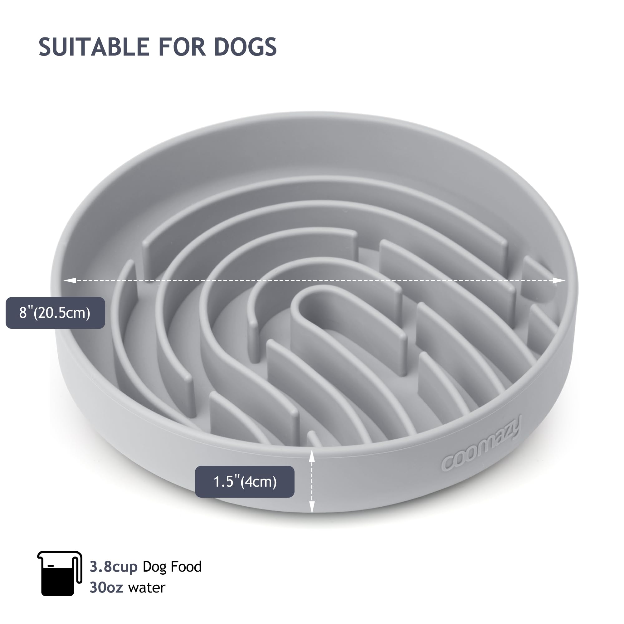 Coomazy Large Silicone Slow Feeder Dog Bowls, Interactive Puzzle Toy for Pets Food Training, Keeps Dogs Busy, Prevents Puppy Ove