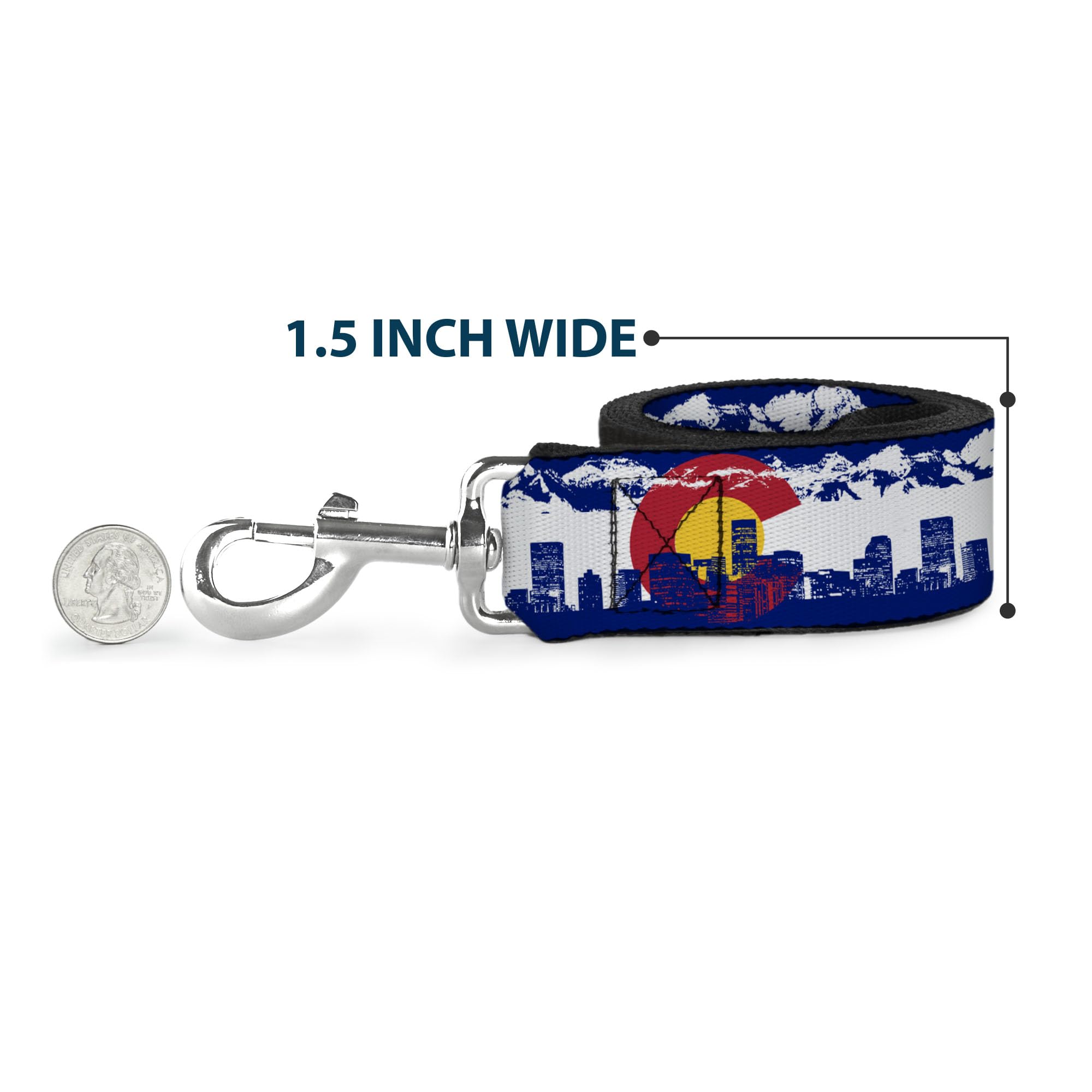 Dog Leash Colorado Skyline Mountains 6 Feet Long 1.5 Inch Wide