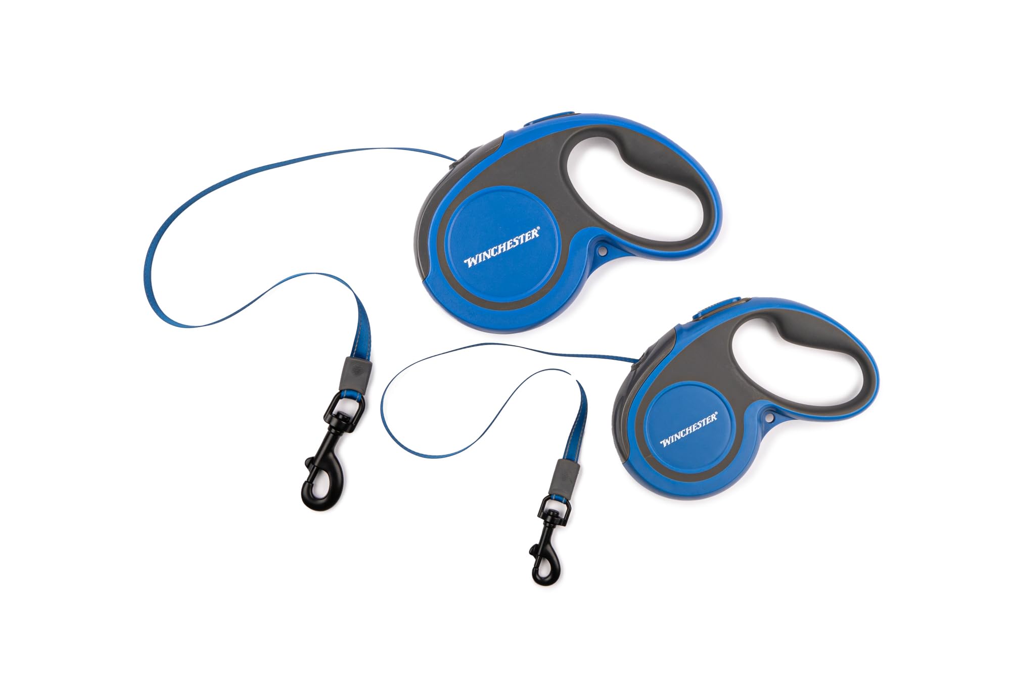 Winchester Pet Tangle-Free Retractable Dog Leash 16 ft, One Handed Brake, for Large Dogs up to 110 Pounds, Blue