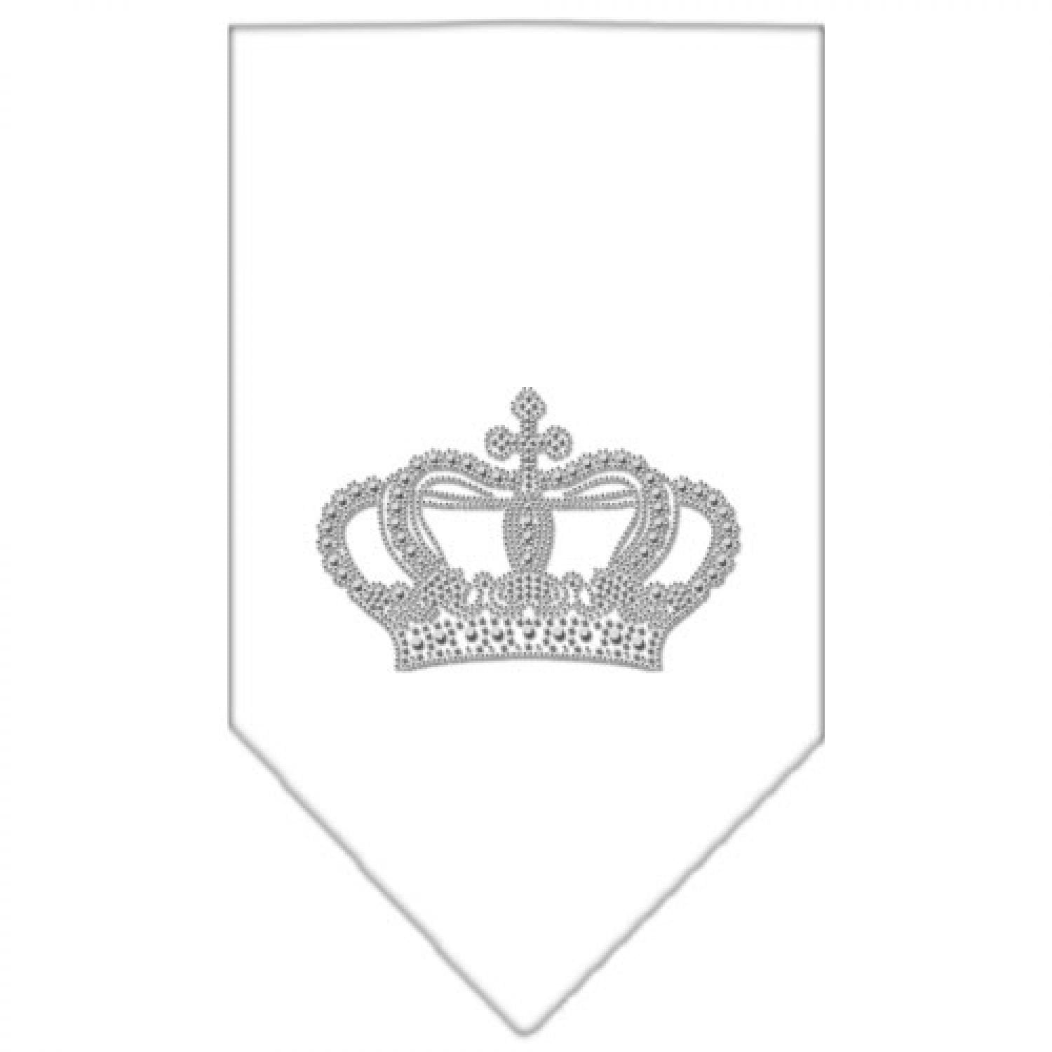 Mirage Pet Products Crown Rhinestone Bandana, Small, White