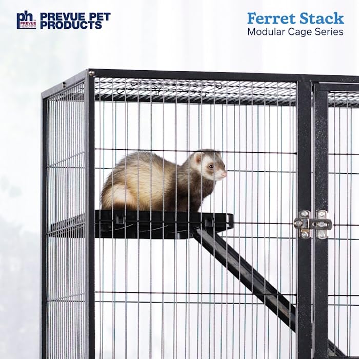 Prevue Ferret Stacking Cage Add-On Unit, Single Story, Black, Model 58500