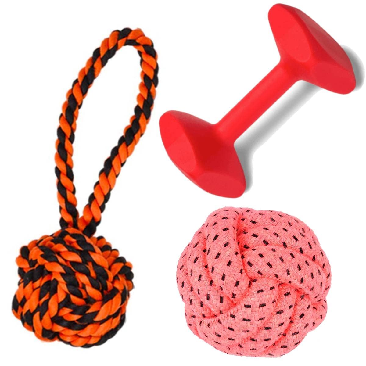 Youhavedeal Rope Toys For Dogs, Puppy Chew Teething Rope Toys Set Of 3 Durable Cotton Dog Toys For Playing And Teeth Cleaning Tr
