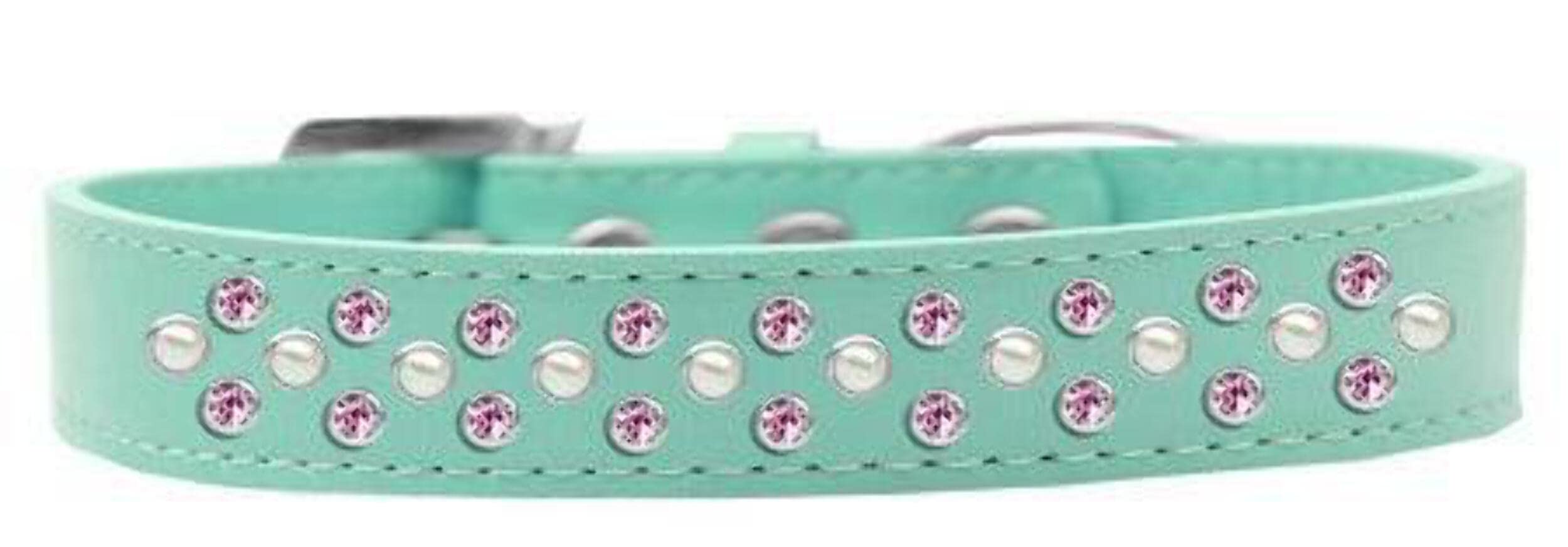 Mirage Pet Products Sprinkles Dog Collar with Pearl and Light Pink Crystals, Size 20, Light Pink