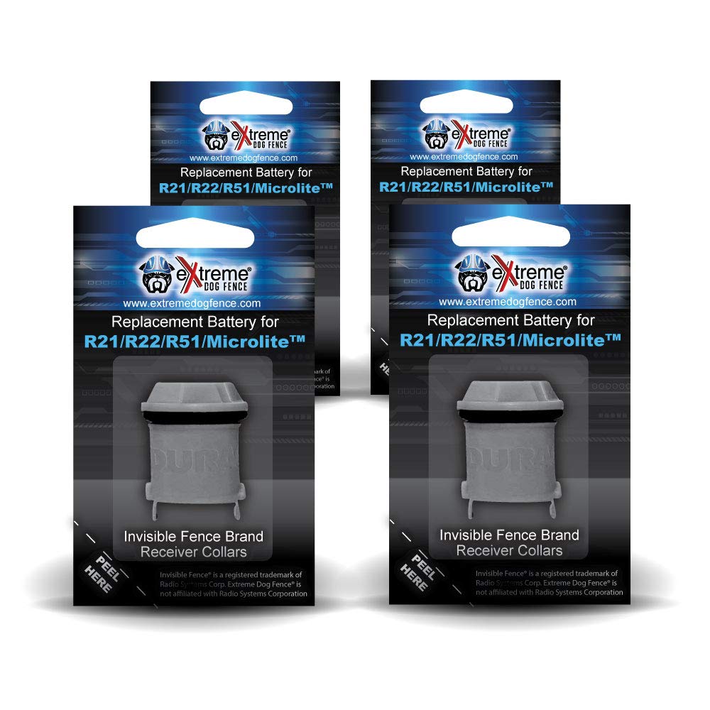 Invisible Fence Collar Replacement Battery - New Improved Ultra Life Battery For Invisible Fence Brand Electric Dog Fence Collars (R21, R22, R51, Microlite, Computer Collar) - 4 Pack