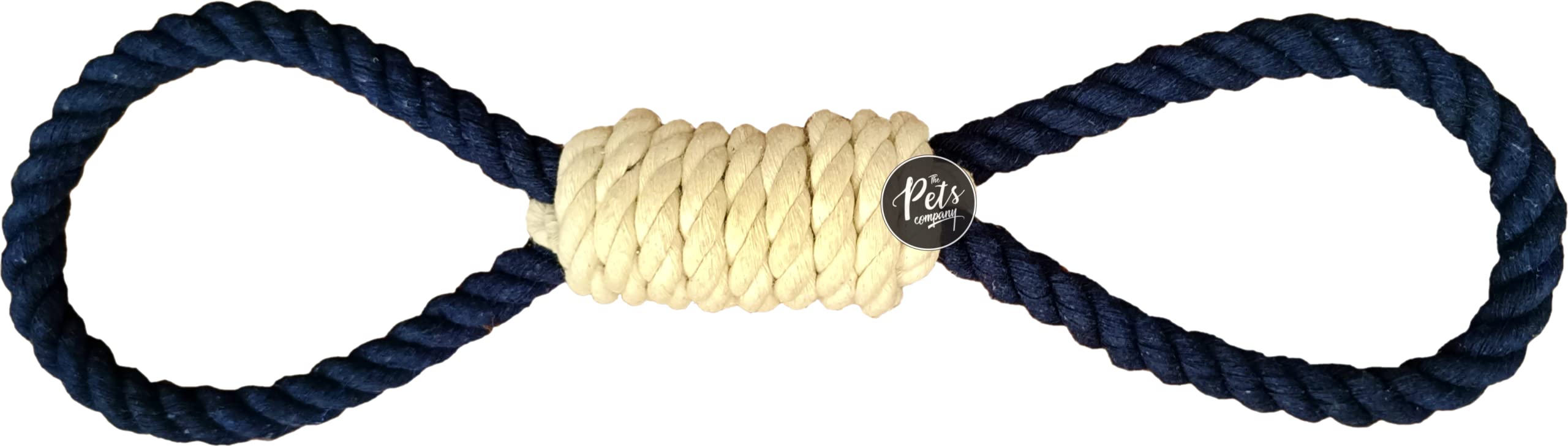 The Pets Company Natural Loop Tug Dog Rope Toy For Aggressive Chewers, Dental Tug Dog Toy With Thick Knots For Medium & Large Do