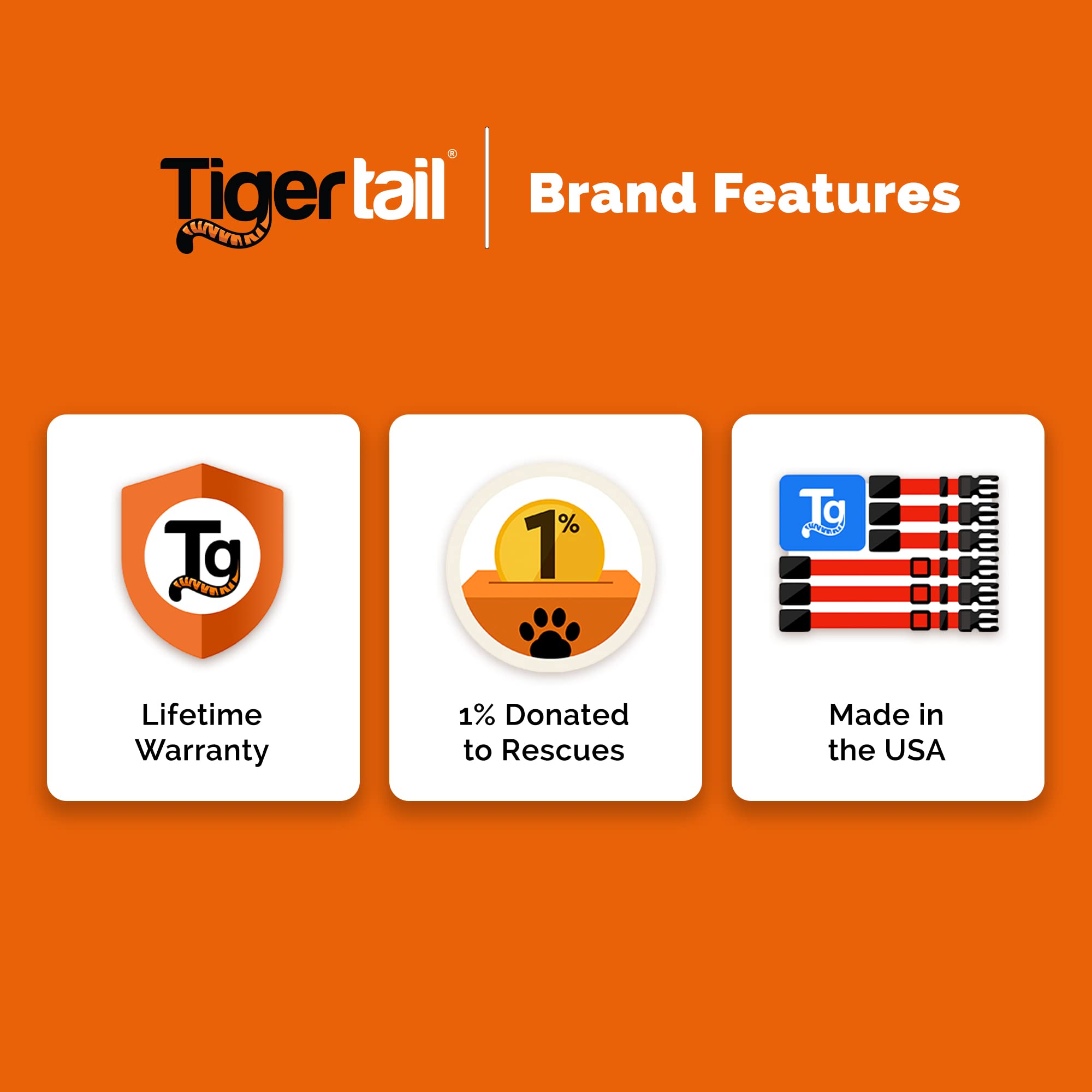 Tiger Tail Urban Nomad Dog Collar - Waterproof, Durable, Odor Proof, Medium, Black, Premium Coated Nylon