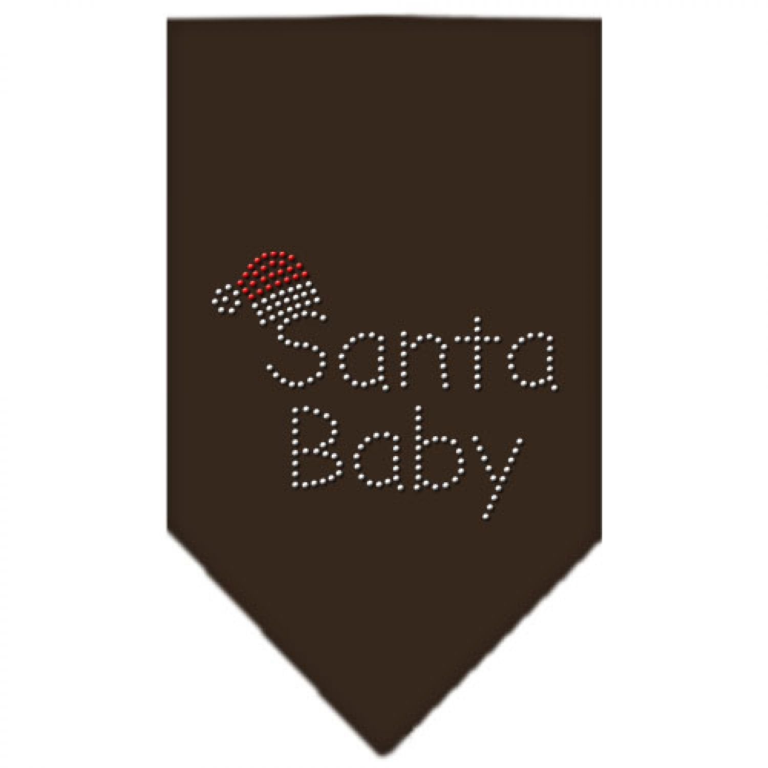 Christmas Pet and Dog Bandana Rhinestone, Santa Baby Cocoa Small