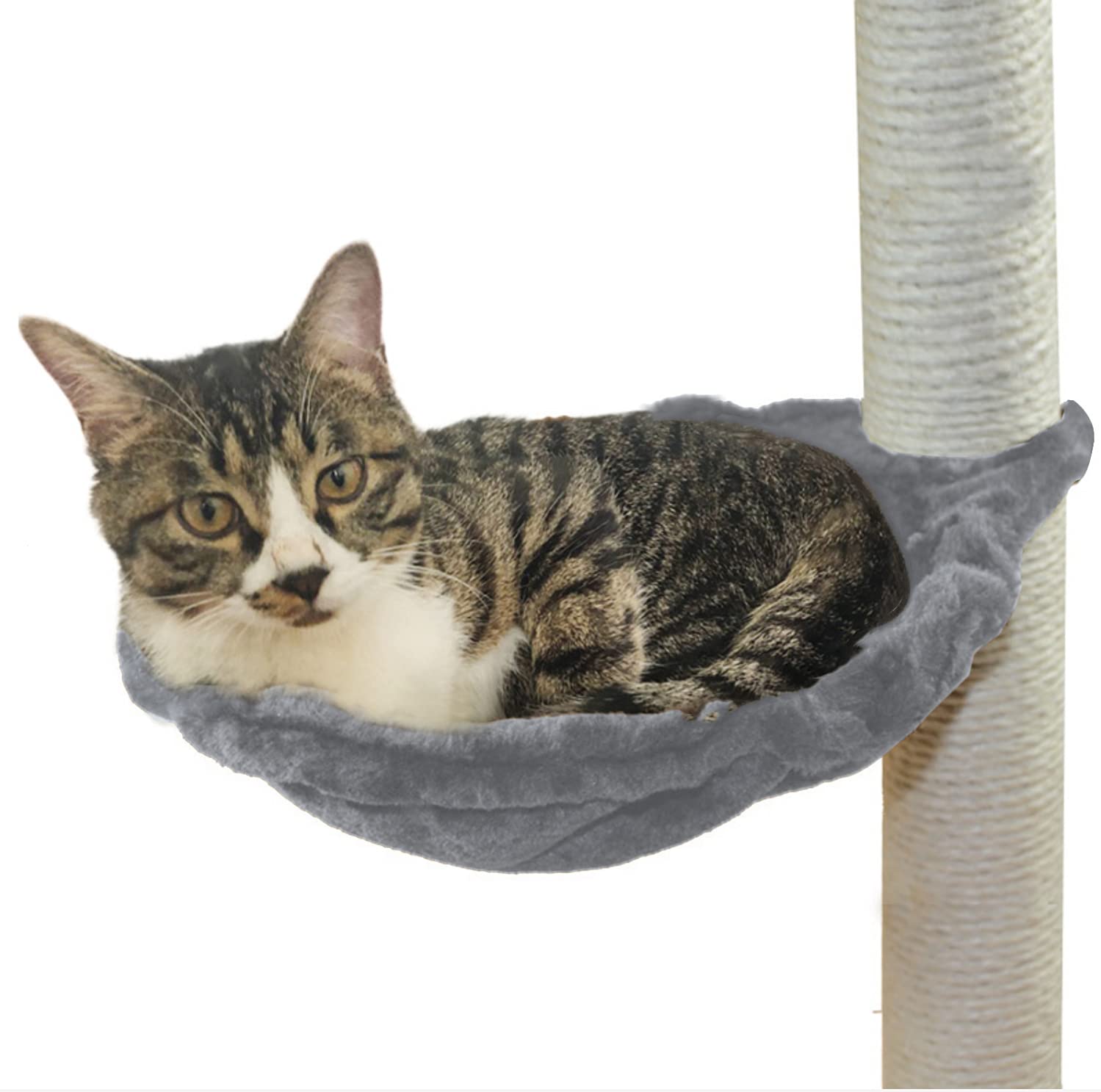 Shengocase 14.6' Grey Nest Basket Lounger Hammock Bed For Cat Tree Tower Replacement, 5-Pack Hanging Toys, Cat Tree Accessories