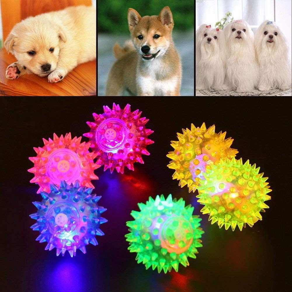 Pindia Pet Rubber Stud Spiked Ball Toy For Dogs Chewing Teething (Random Colour)