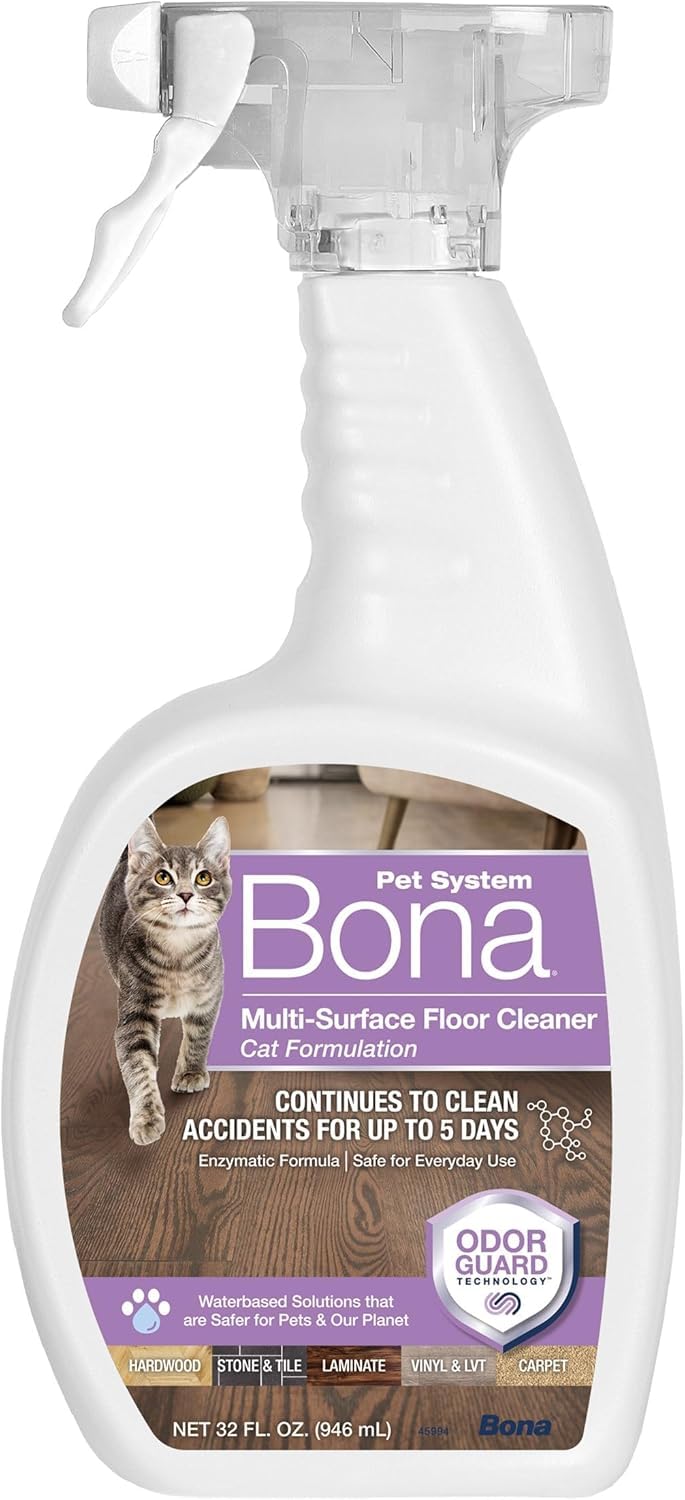 Bona Pet System Multi-Surface Floor Cleaner Spray, Cat Formulation, 32 Fl Oz