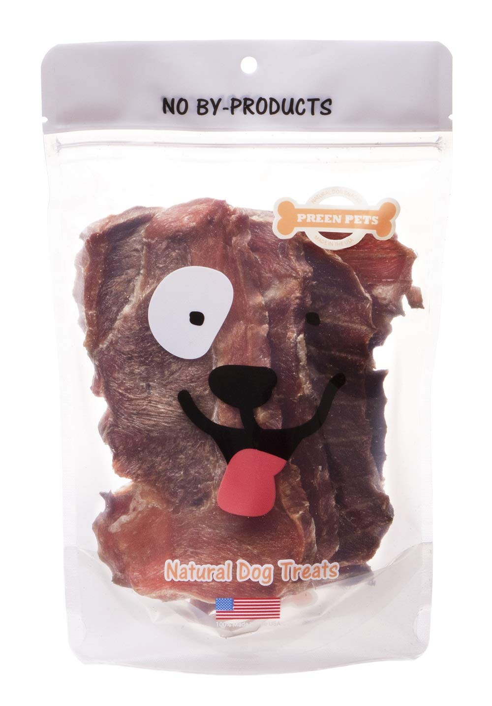 Preen Pets Pork Jerky Dog Treats - 100% USA Pork Loin (1 Pound)