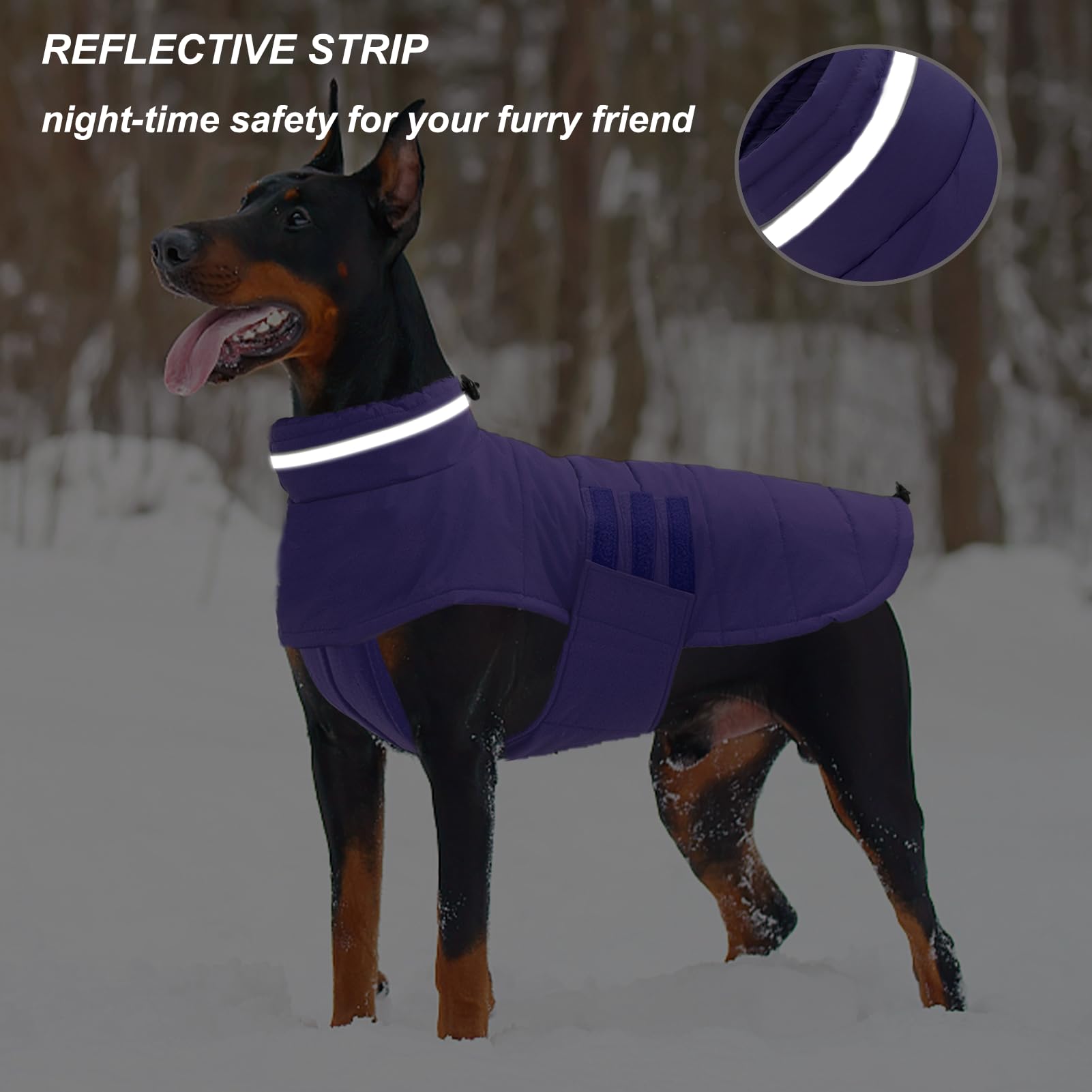 Mklhgty Dog Coat - Waterproof & Windproof Winter Jacket For Small To Large Dogs, Reflective Turtleneck With Adjustable Sizes