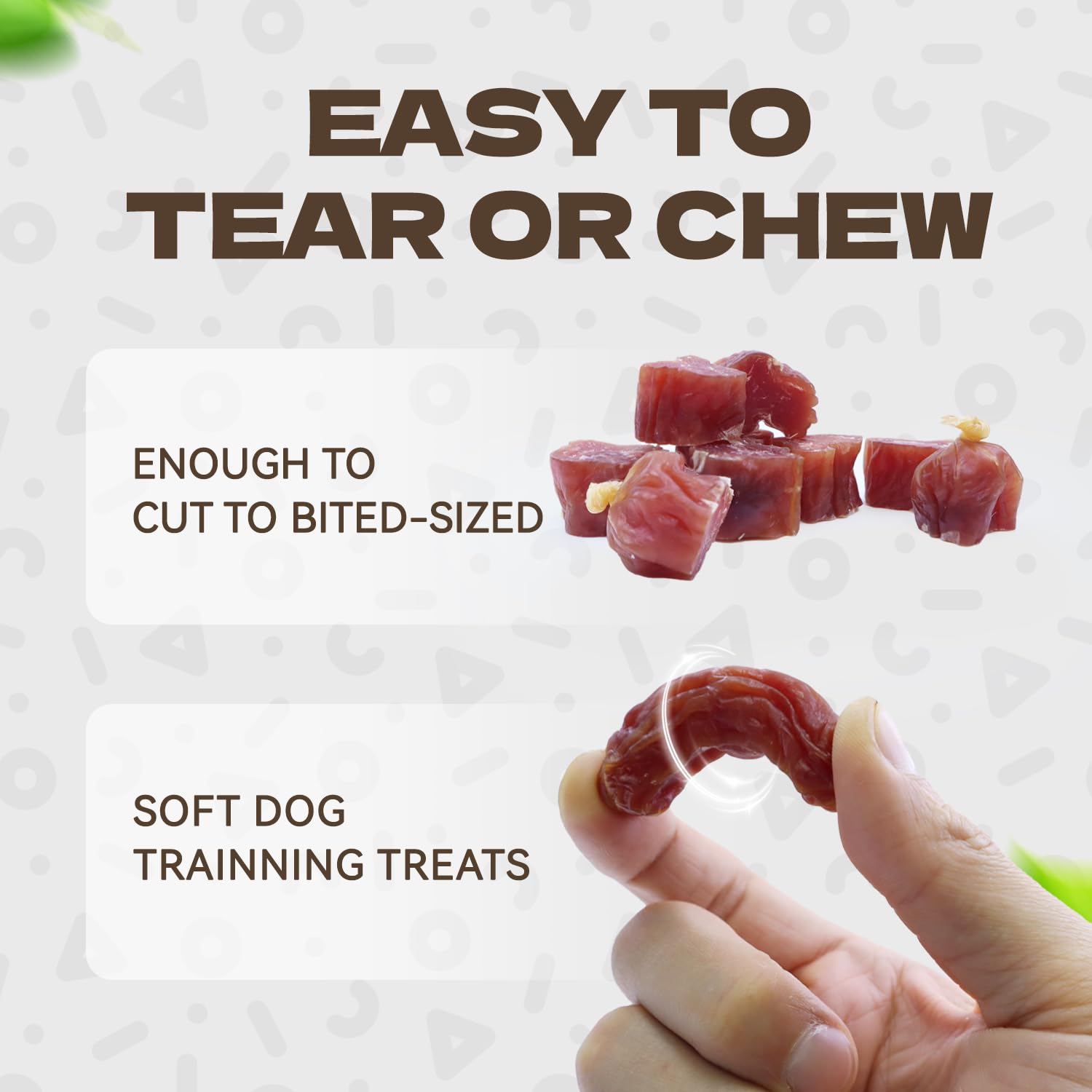 KUADELRO Duck Sausage Soft Dog Treats, Duck Jerky Training Treats Skiny Coat Dog Chews for Senior Small Medium Large Breed 10.58