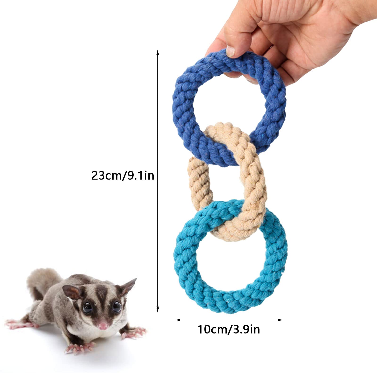 Jwshang 2 Pack Climbing Rope Toys For Sugar Gliders, Chinchillas, Rats, Bird Perch Swing Accessories