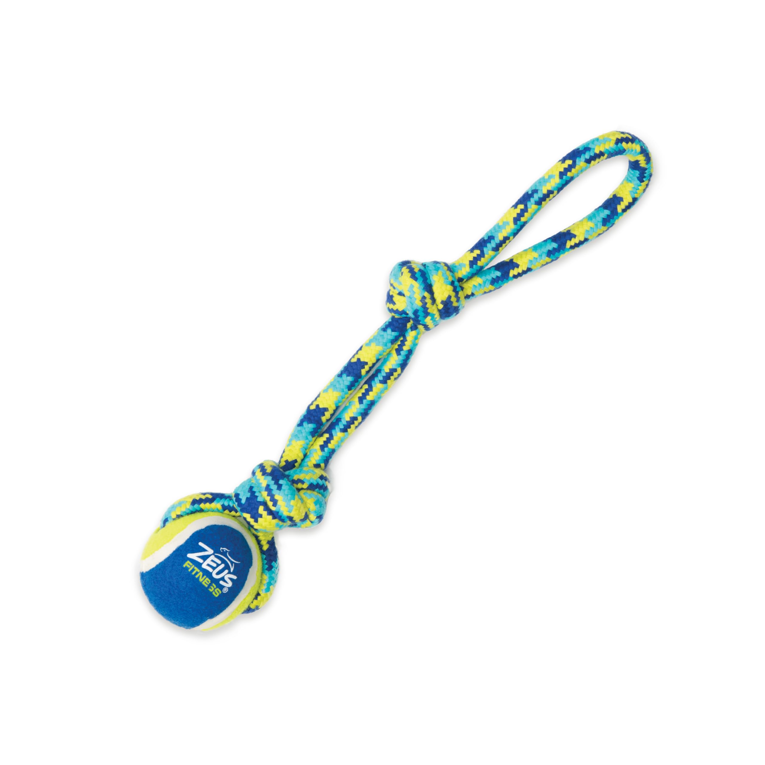Zeus Rope & Tennis Ball Dog Toy | Durable Tug & Training Rope For Chewing, Fetch & Active Play | Interactive Dog Exercise Toy Fo