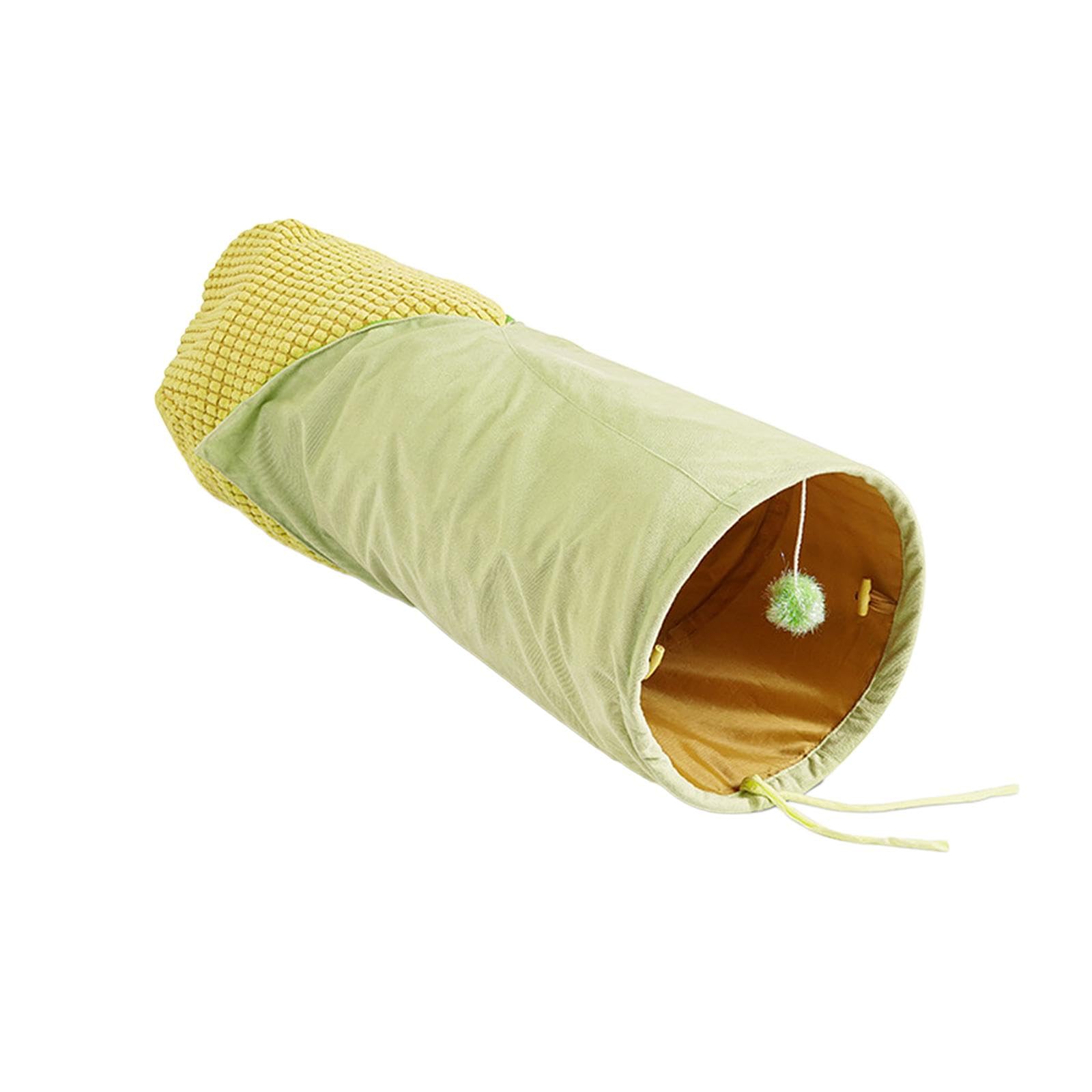 Ujeavette Cat Tunnel With Playing Toys Interactive Toy For Outdoor Hamster Indoor Cats Corn