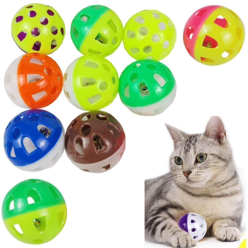 Kittupet Cat Toy Ball With Bell  Interactive Toys For Cats, Durable Cute Balls With Jingle Bell 6 Pcs