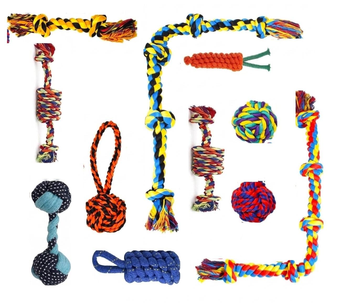 Buszbo Dog Rope Toys For Large/Medium Aggressive Chewers Tough Rope Chew Toy With Easy Hold Handle, Indestructible Natural Cotto