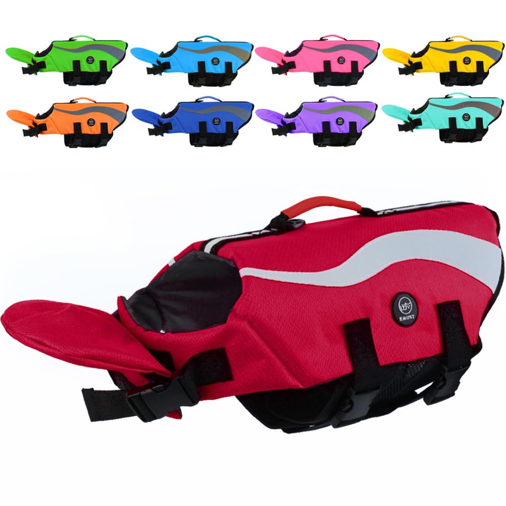 Emust Dog Life Vests, Adjustable Dog Life Jackets For Small Dogs With Enhanced Buoyancy, Small Swim Vest With Durable Rescue Han